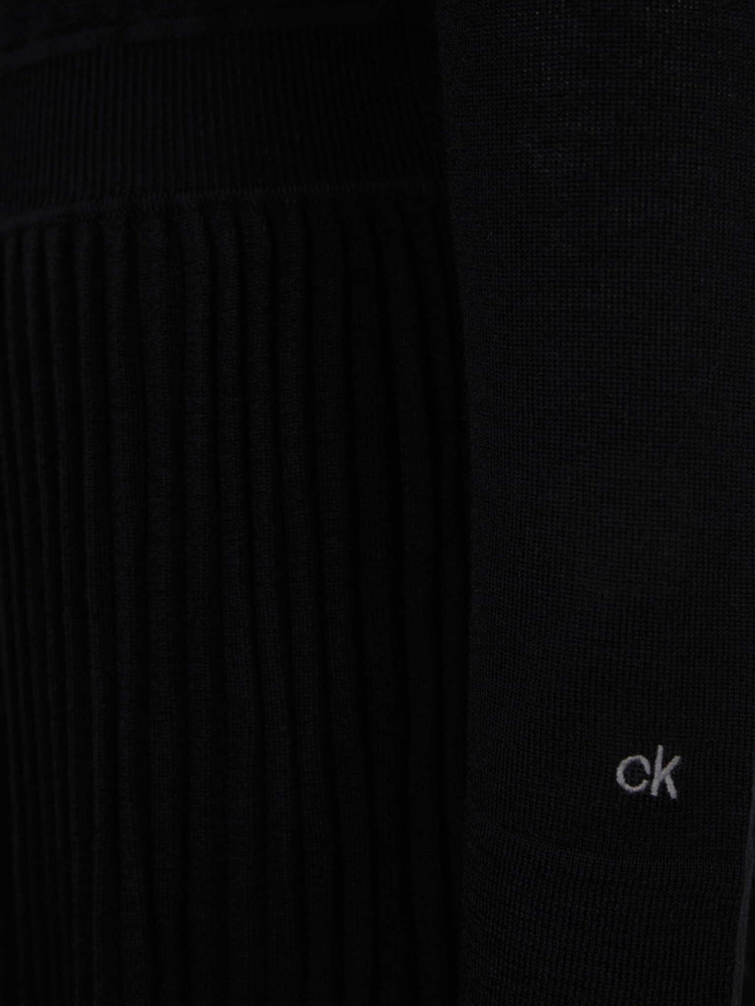 Calvin Klein Jeans Superfine Wool Flare Šaty Černá - Pepit.cz