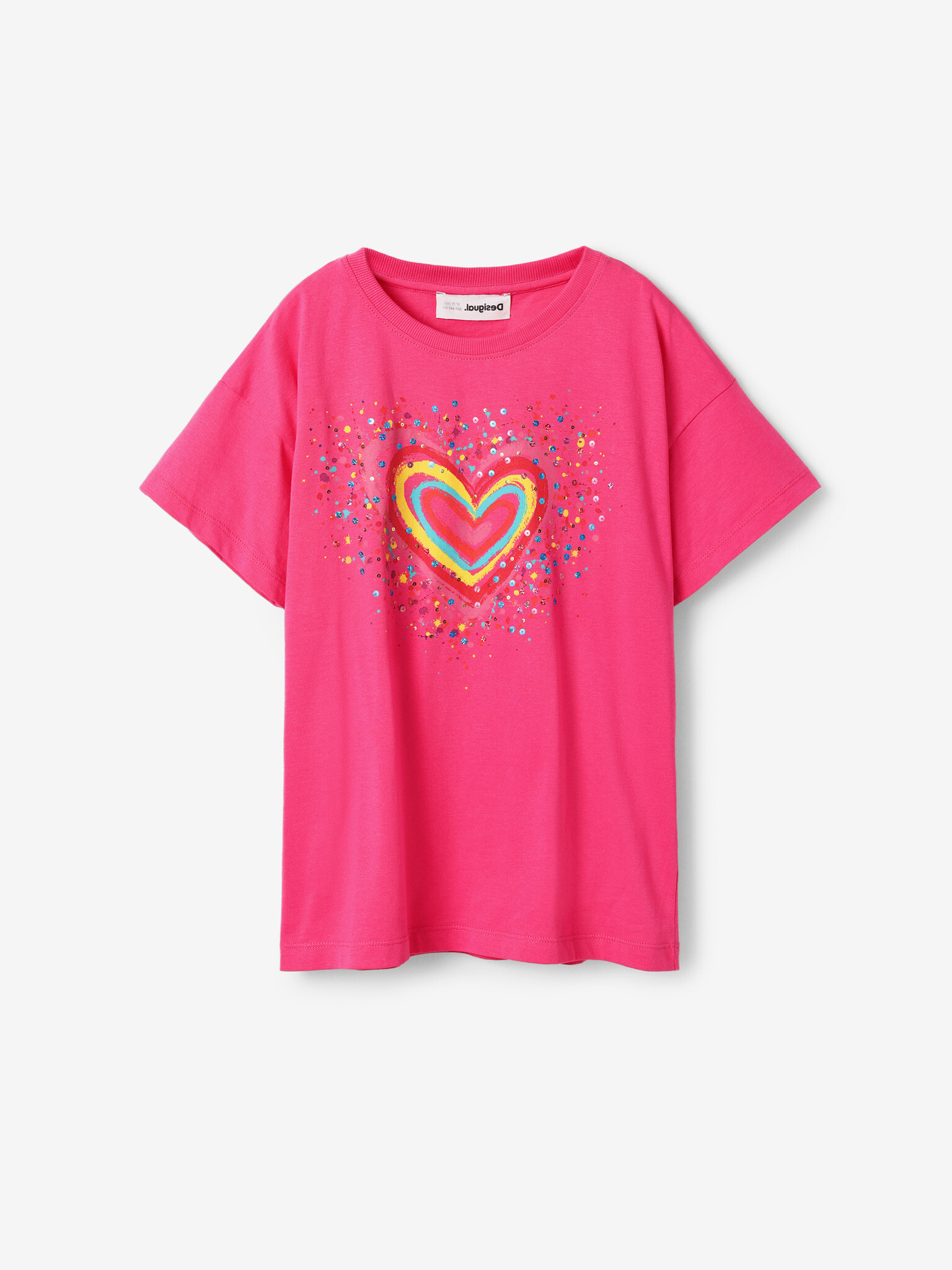 Desigual Heart Triko dětské Růžová - Pepit.cz