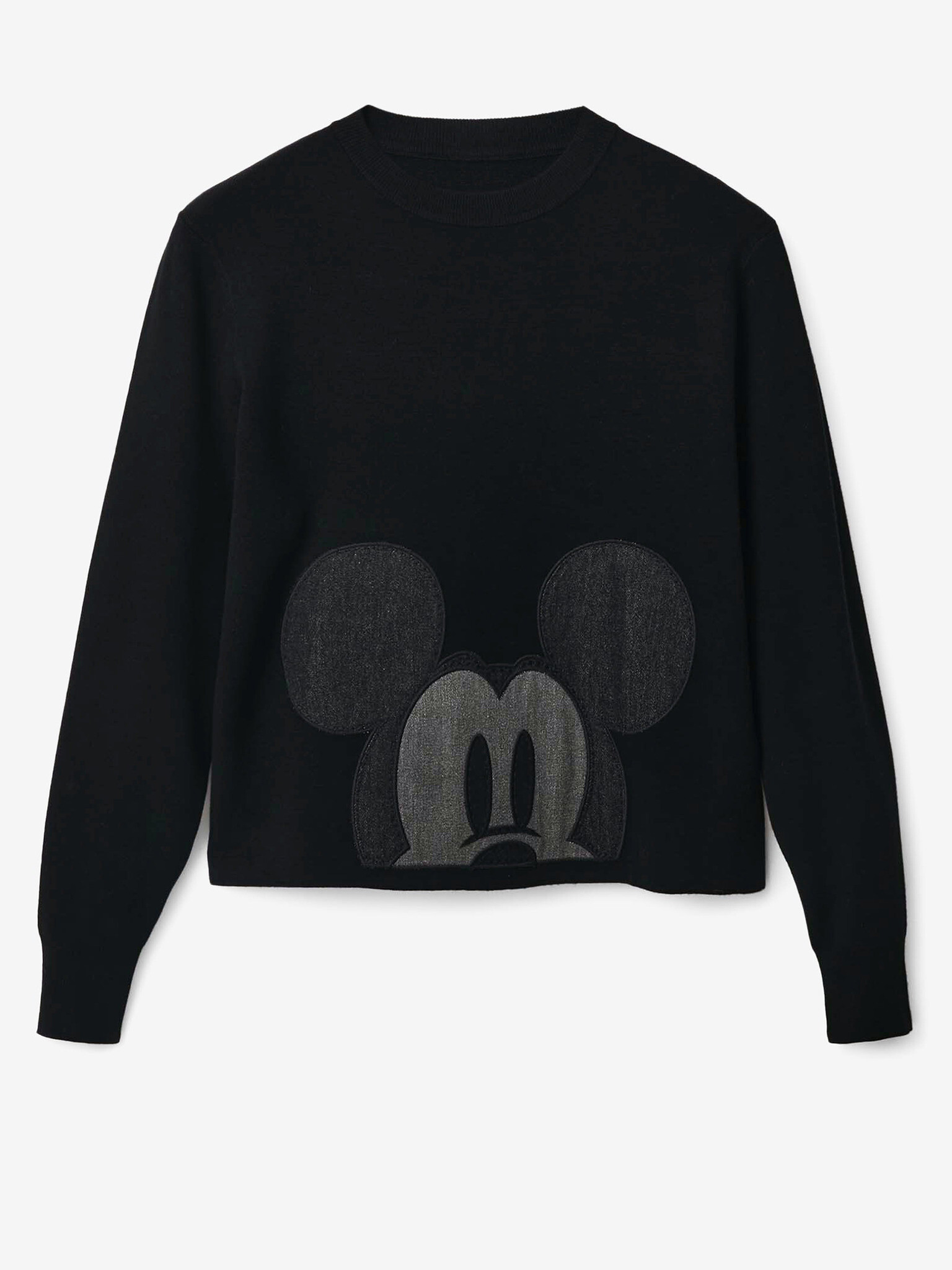 Desigual Mickey Patch Denim Svetr Černá - Pepit.cz