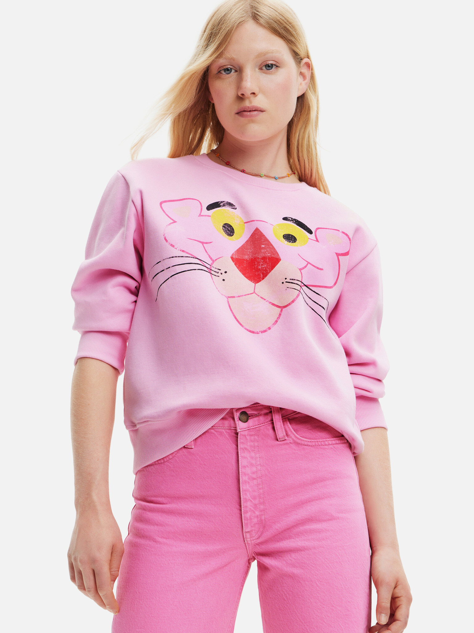 Desigual Pink Panther Mikina Růžová - Pepit.cz