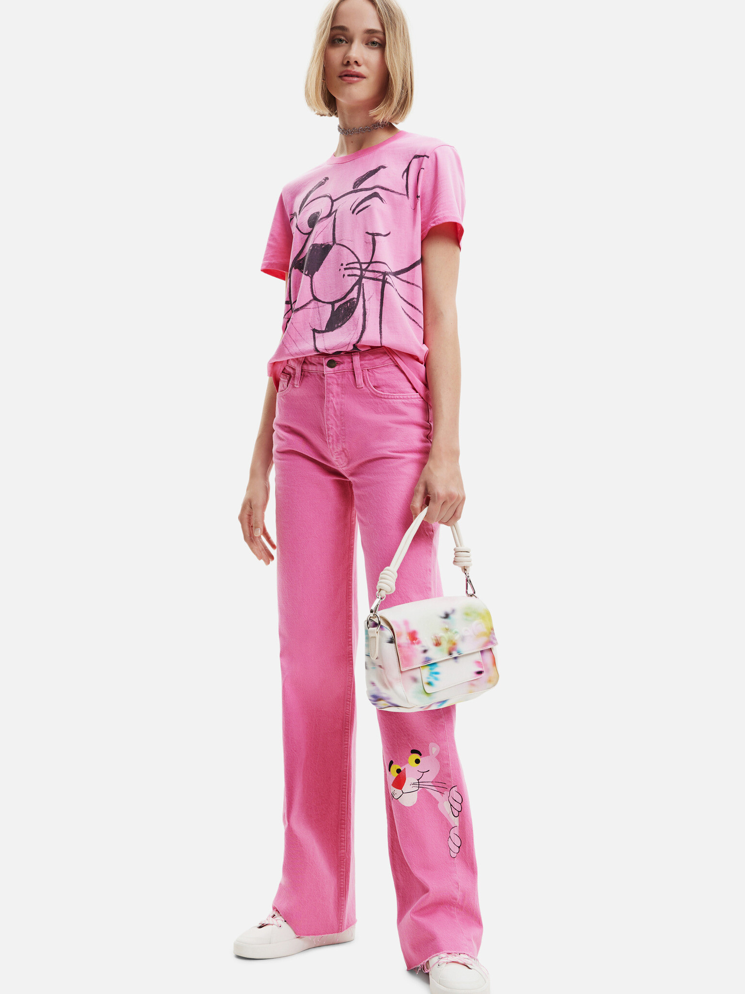 Desigual Pink Panther Smile Triko Růžová - Pepit.cz