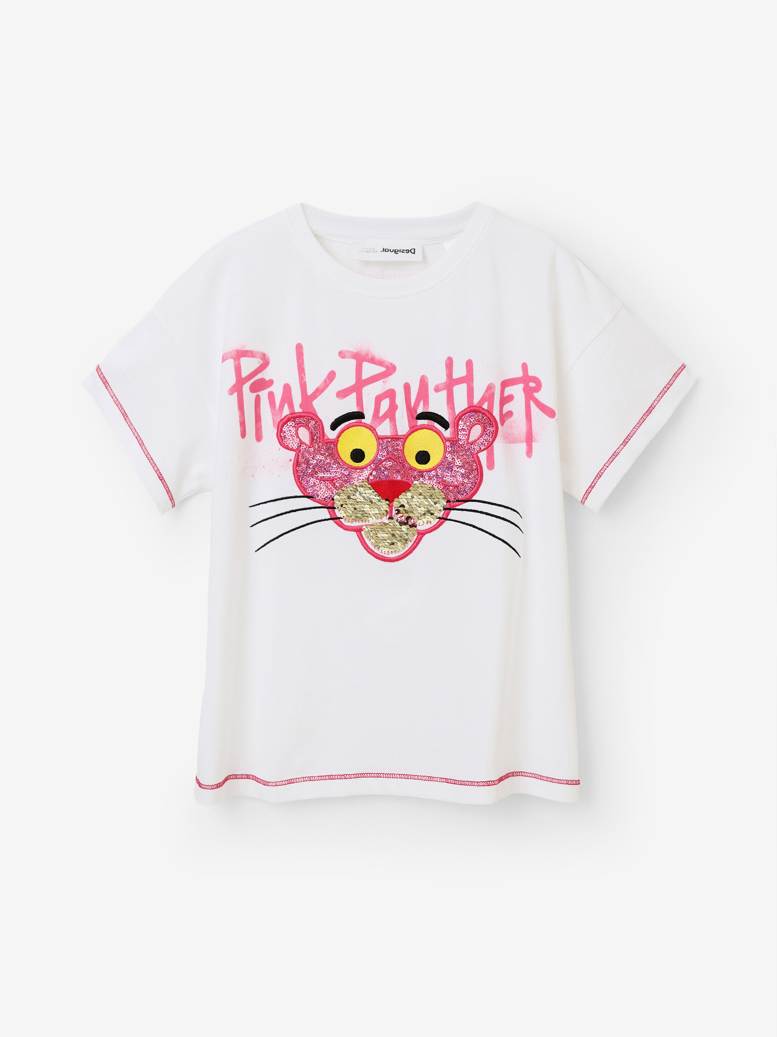 Desigual Pink Panther Triko dětské Bílá - Pepit.cz