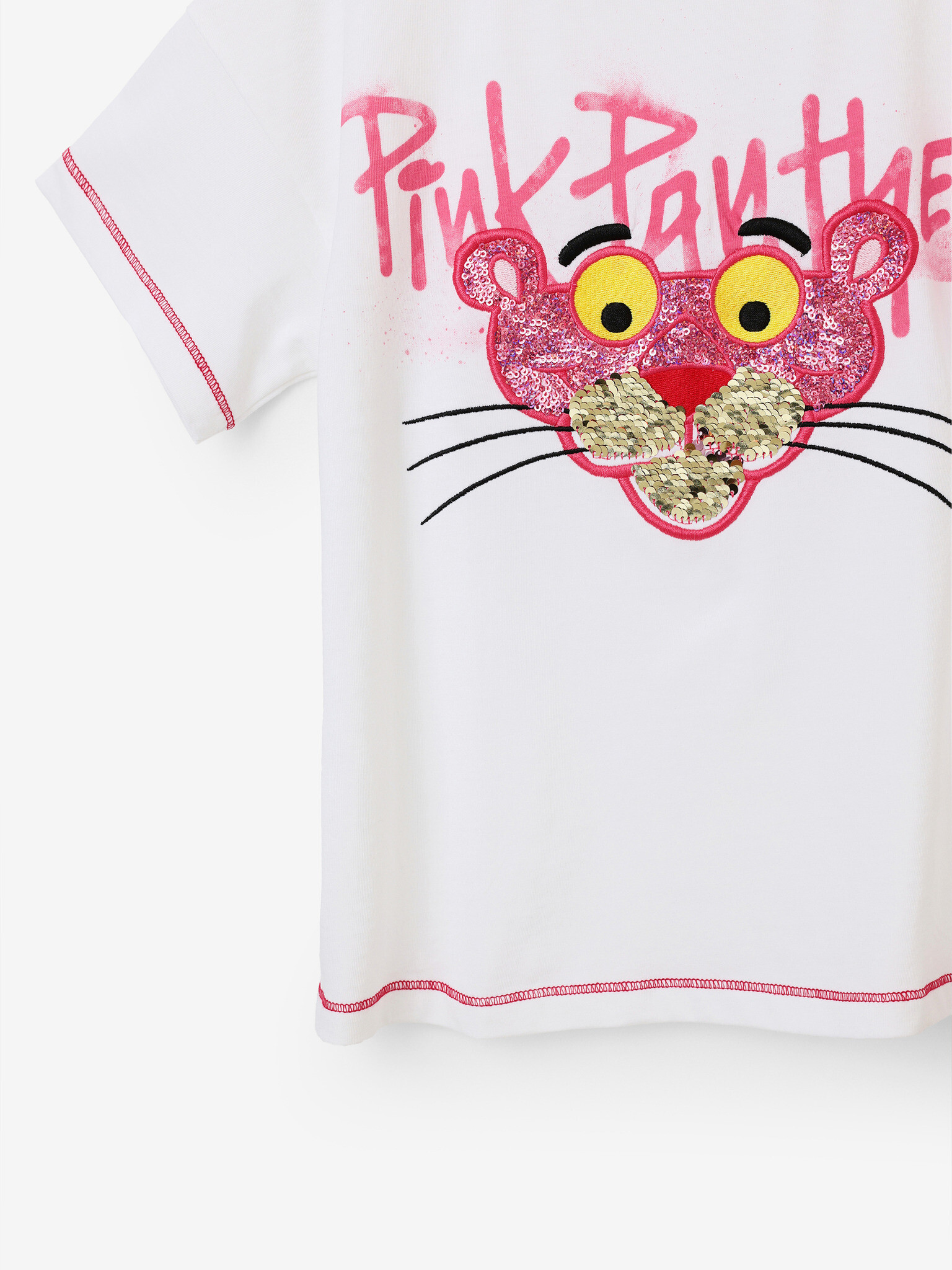 Desigual Pink Panther Triko dětské Bílá - Pepit.cz