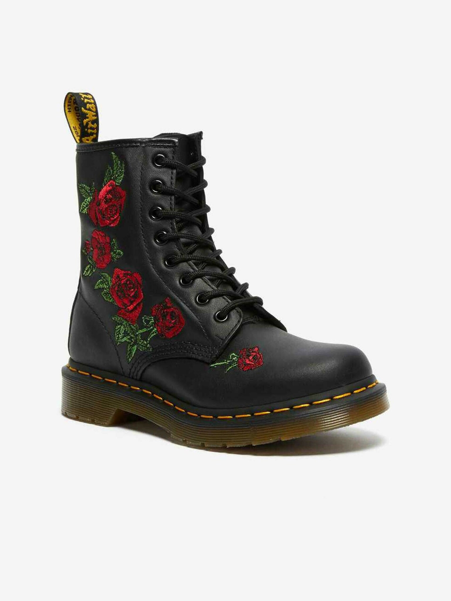 Dr. Martens 1460 Vonda Floral Leather Kotníková obuv Černá - Pepit.cz