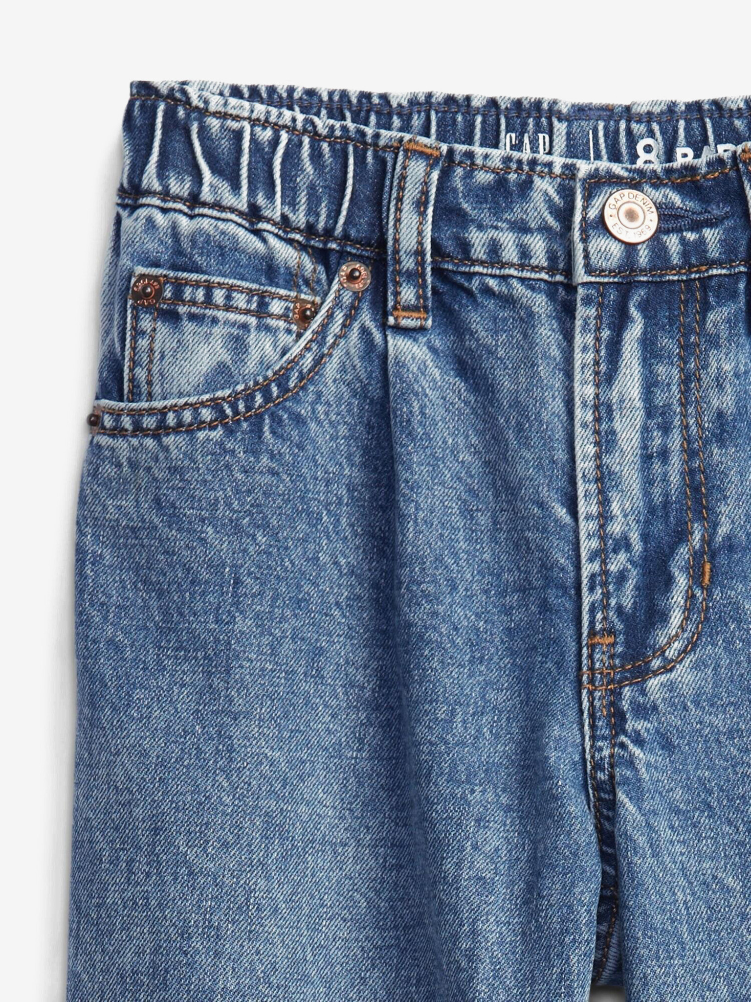 GAP Barrel Washwell™ Jeans dětské Modrá - Pepit.cz