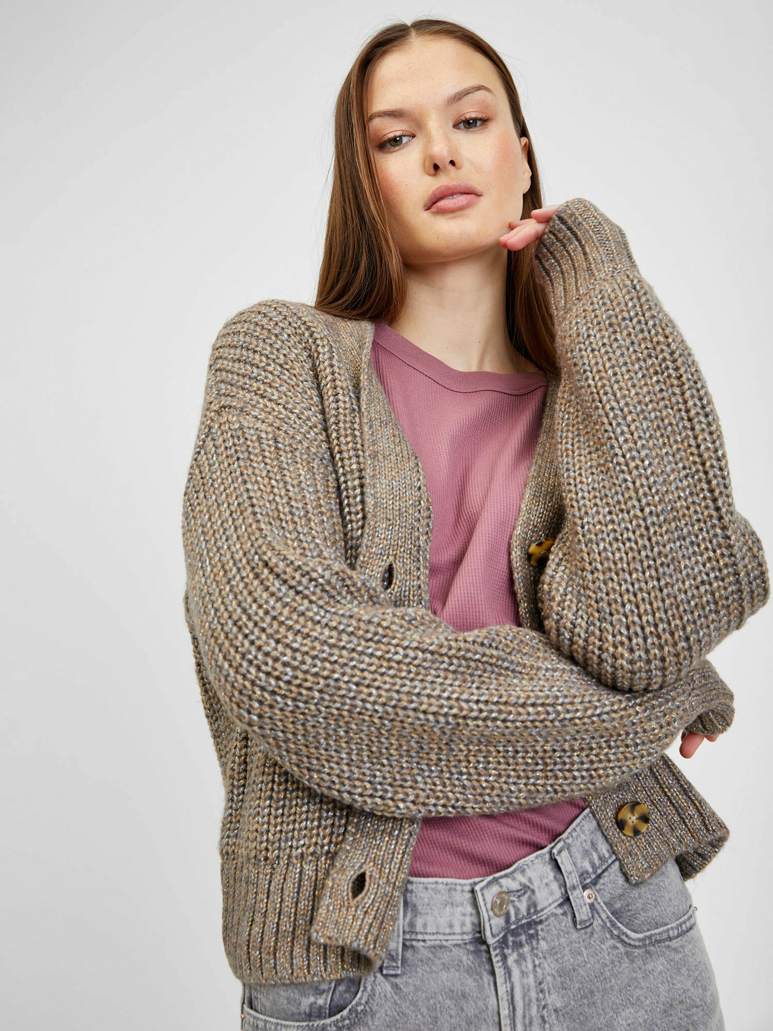 GAP Cardigan Hnědá - Pepit.cz