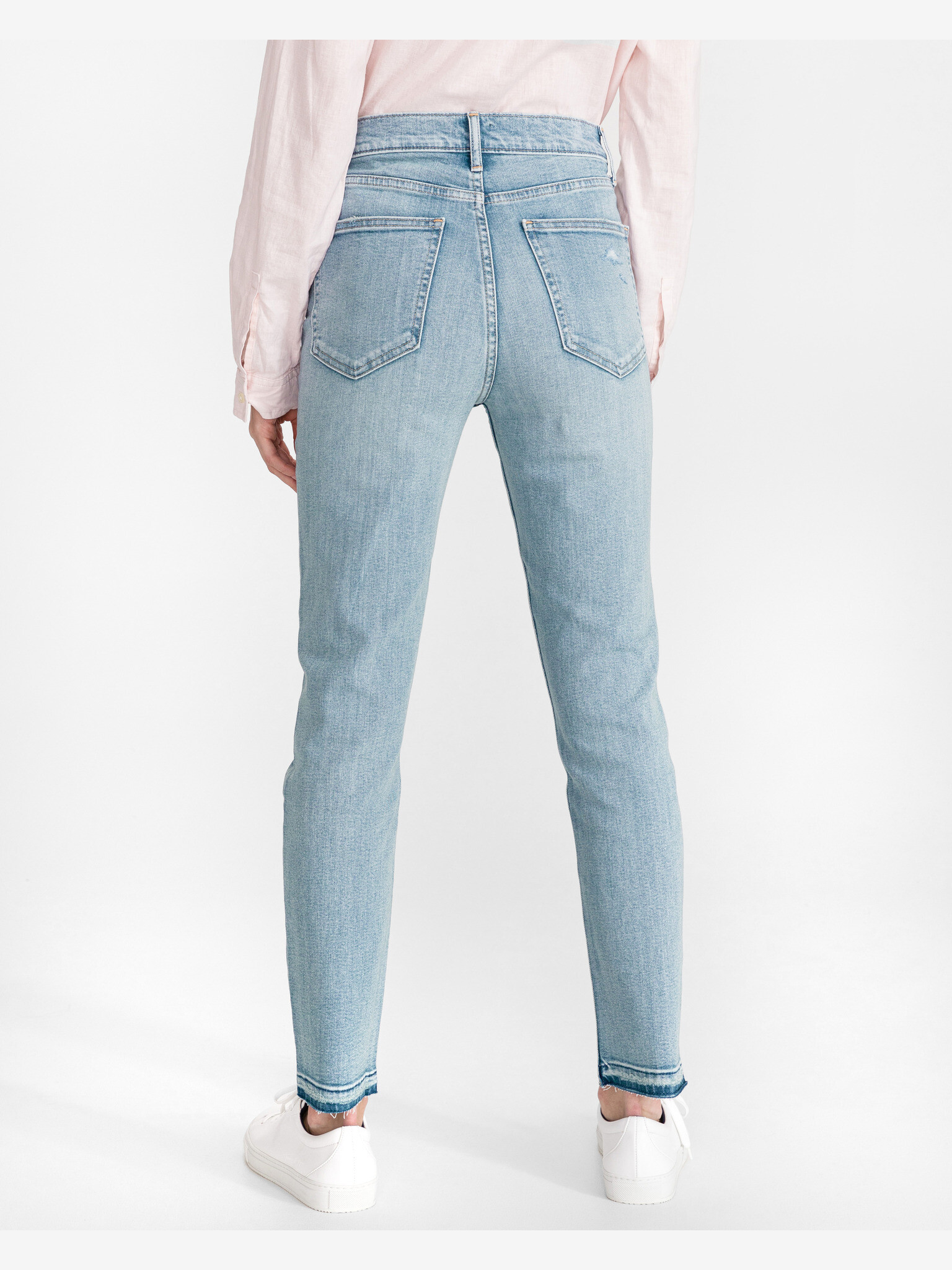 GAP Distressed Cigarette Jeans Modrá - Pepit.cz