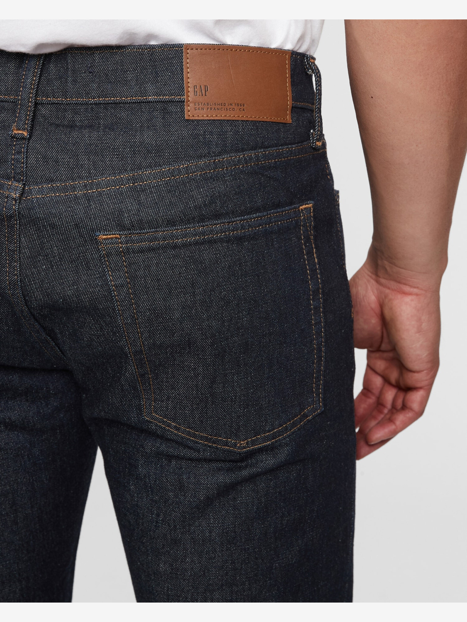 GAP Flex Slim Straight Jeans Modrá - Pepit.cz