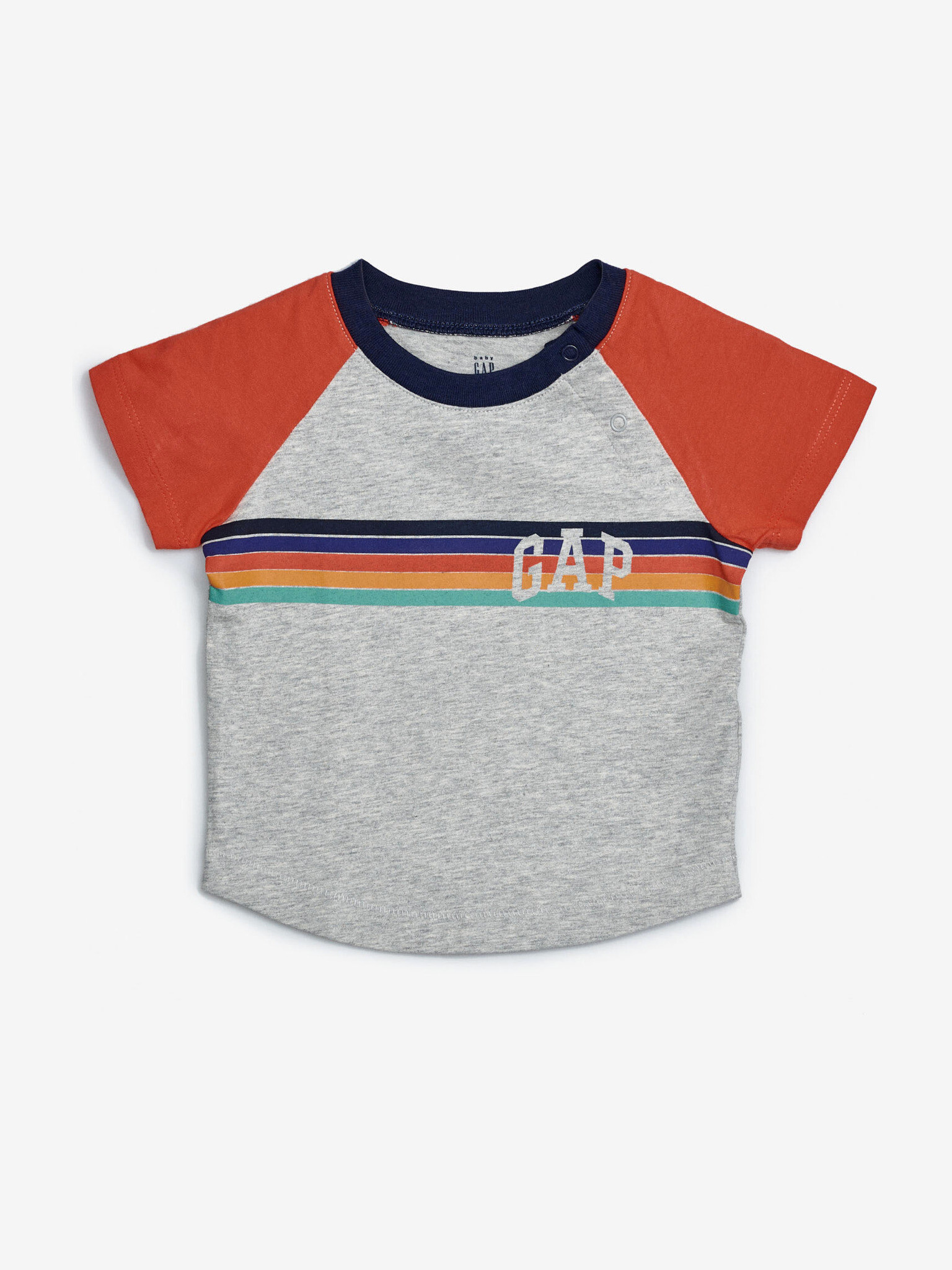 GAP Logo Arch Raglan Triko dětské Červená Šedá - Pepit.cz