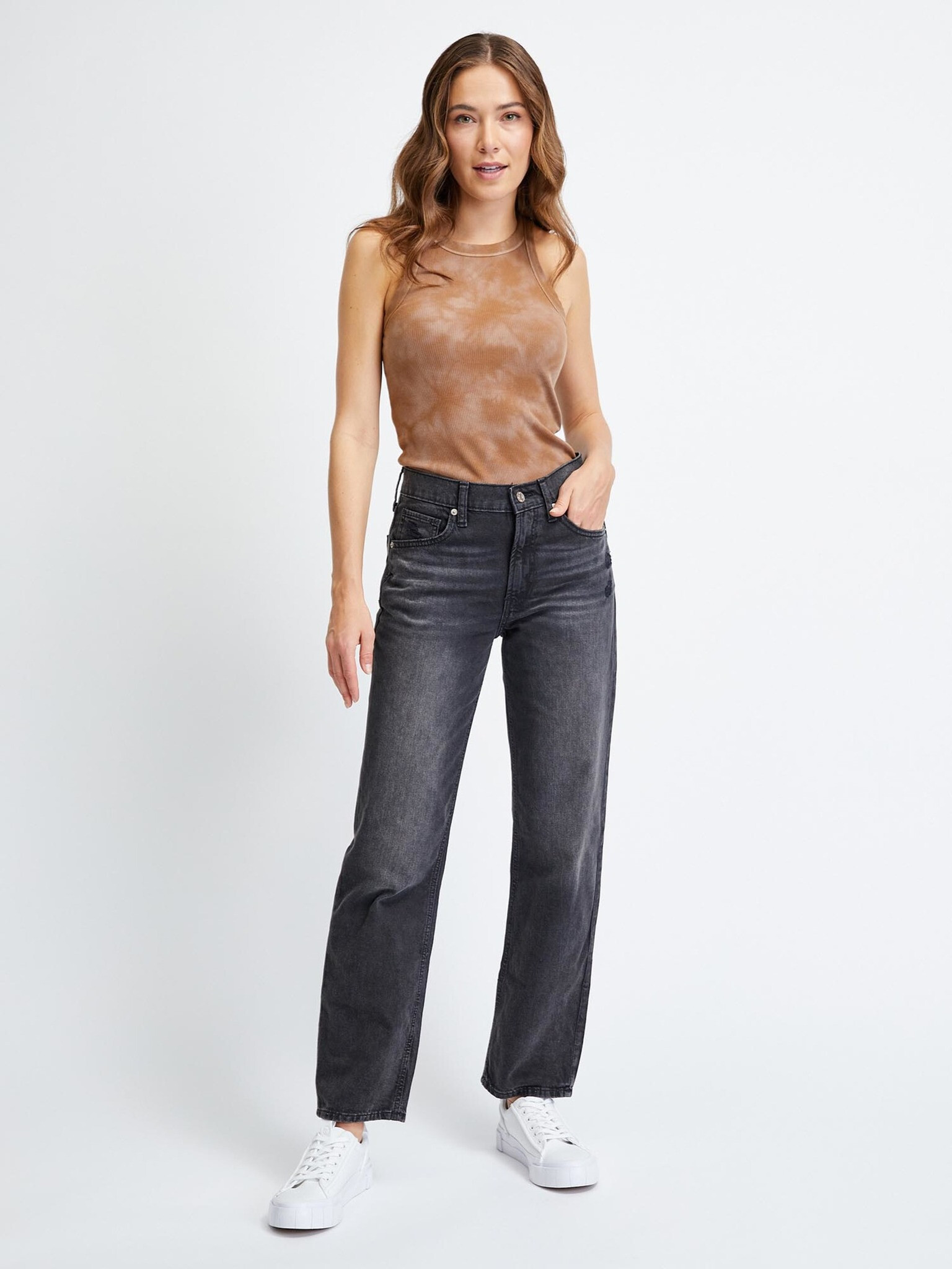 GAP loose mid rise Washwell Jeans Modrá - Pepit.cz