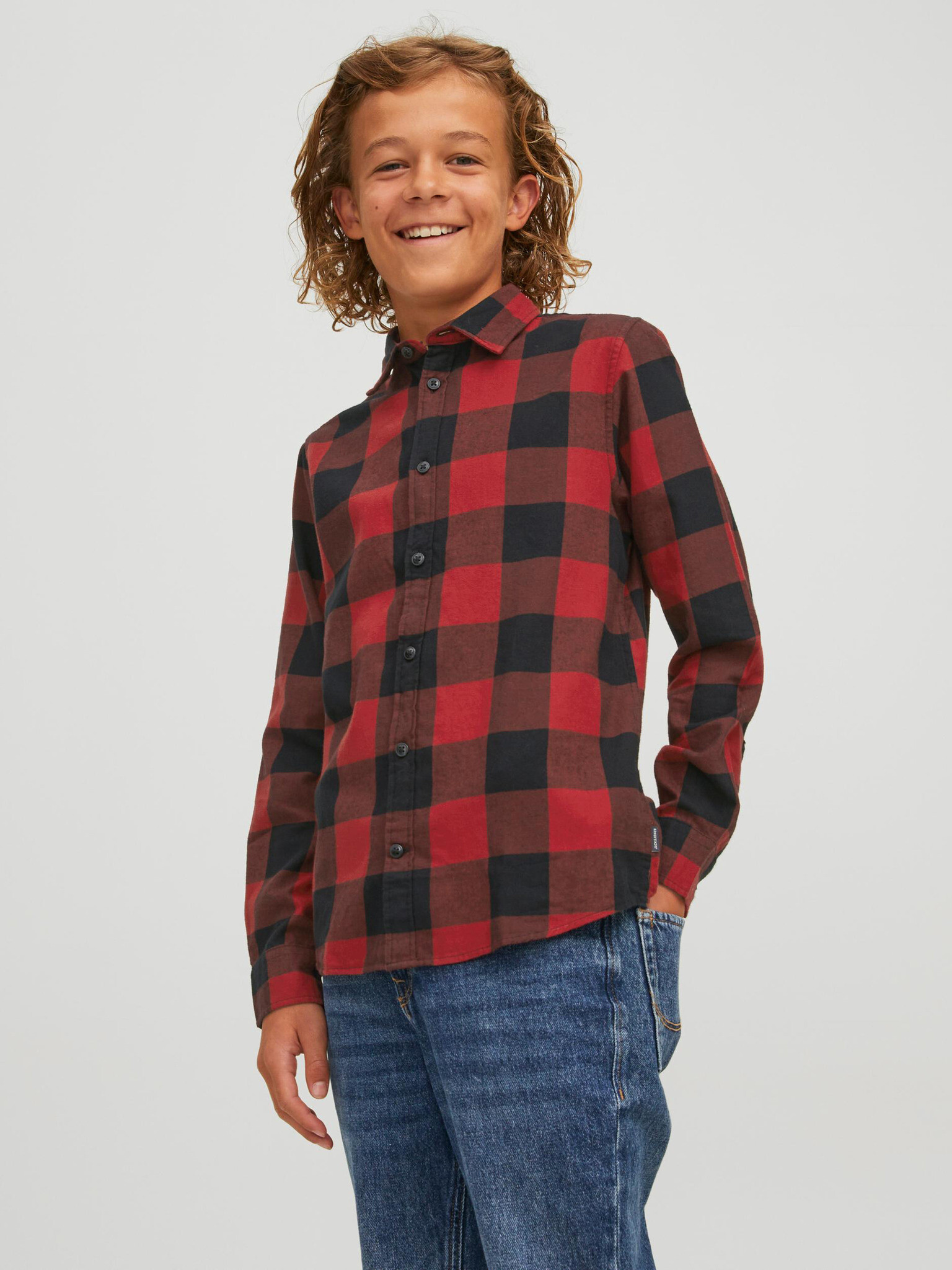 Jack & Jones Gingham Košile dětská Červená - Pepit.cz