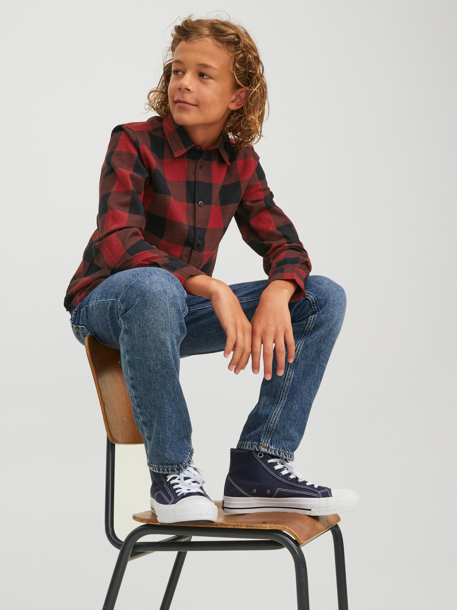 Jack & Jones Gingham Košile dětská Červená - Pepit.cz