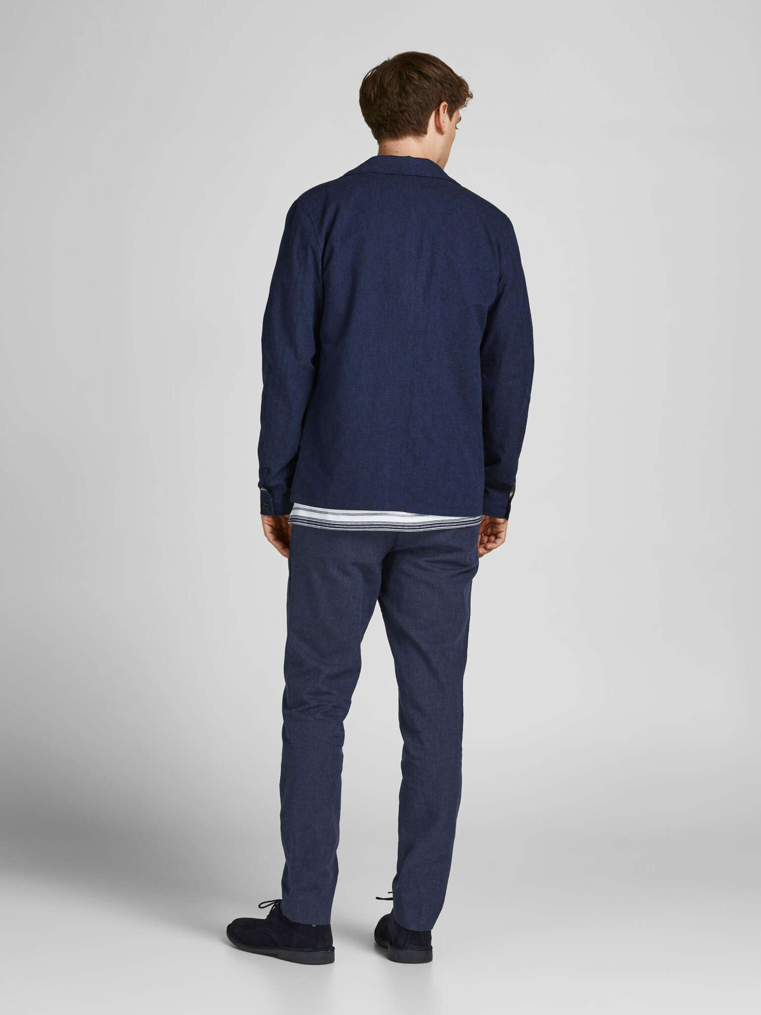 Jack & Jones Linen Kalhoty Modrá - Pepit.cz