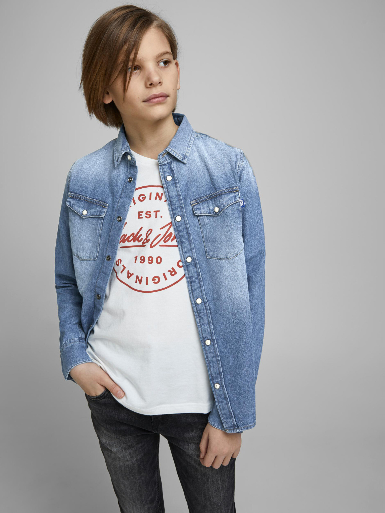 Jack & Jones Sheridan Košile dětská Modrá - Pepit.cz