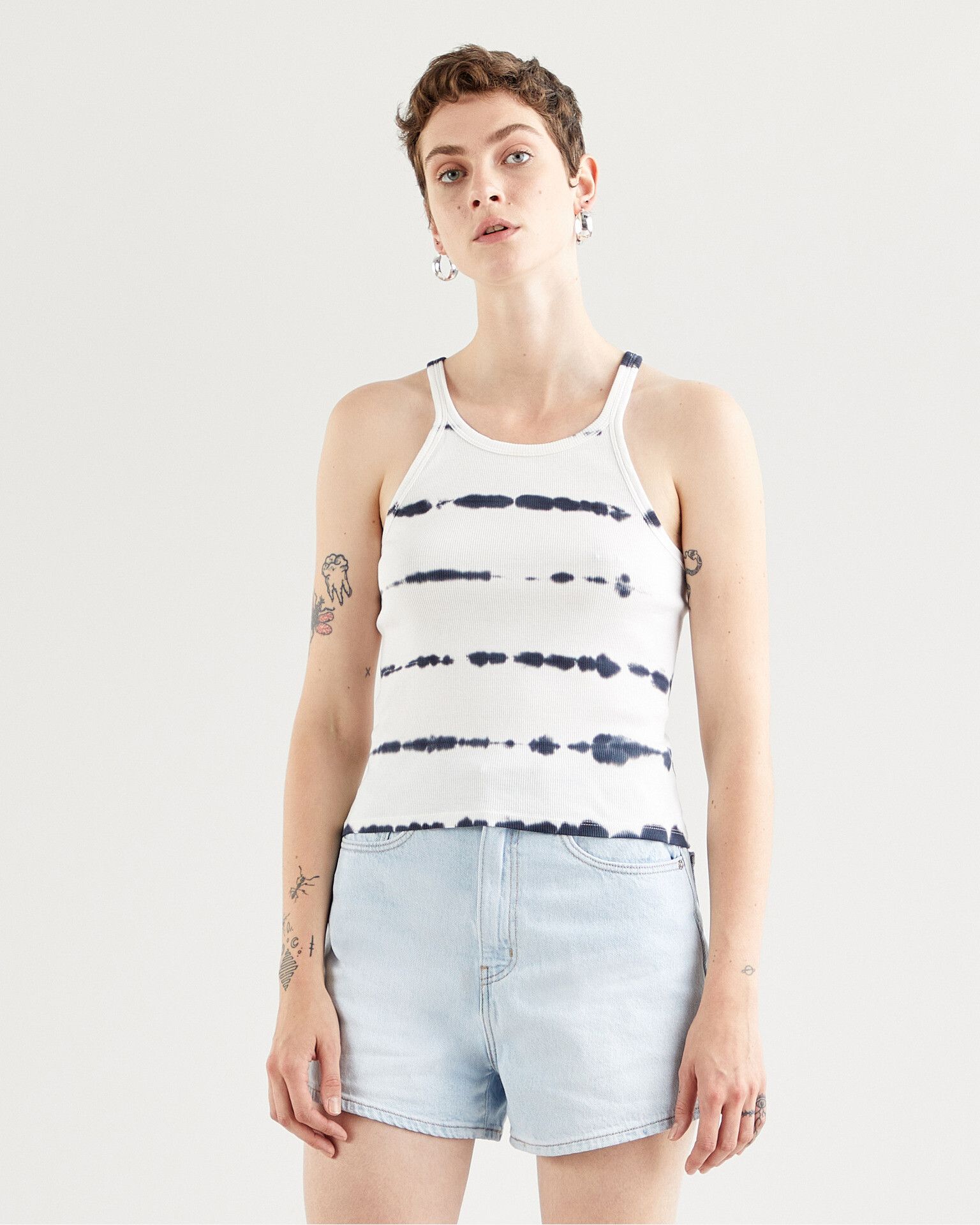 Levi's® High Neck Tílko Černá Bílá - Pepit.cz