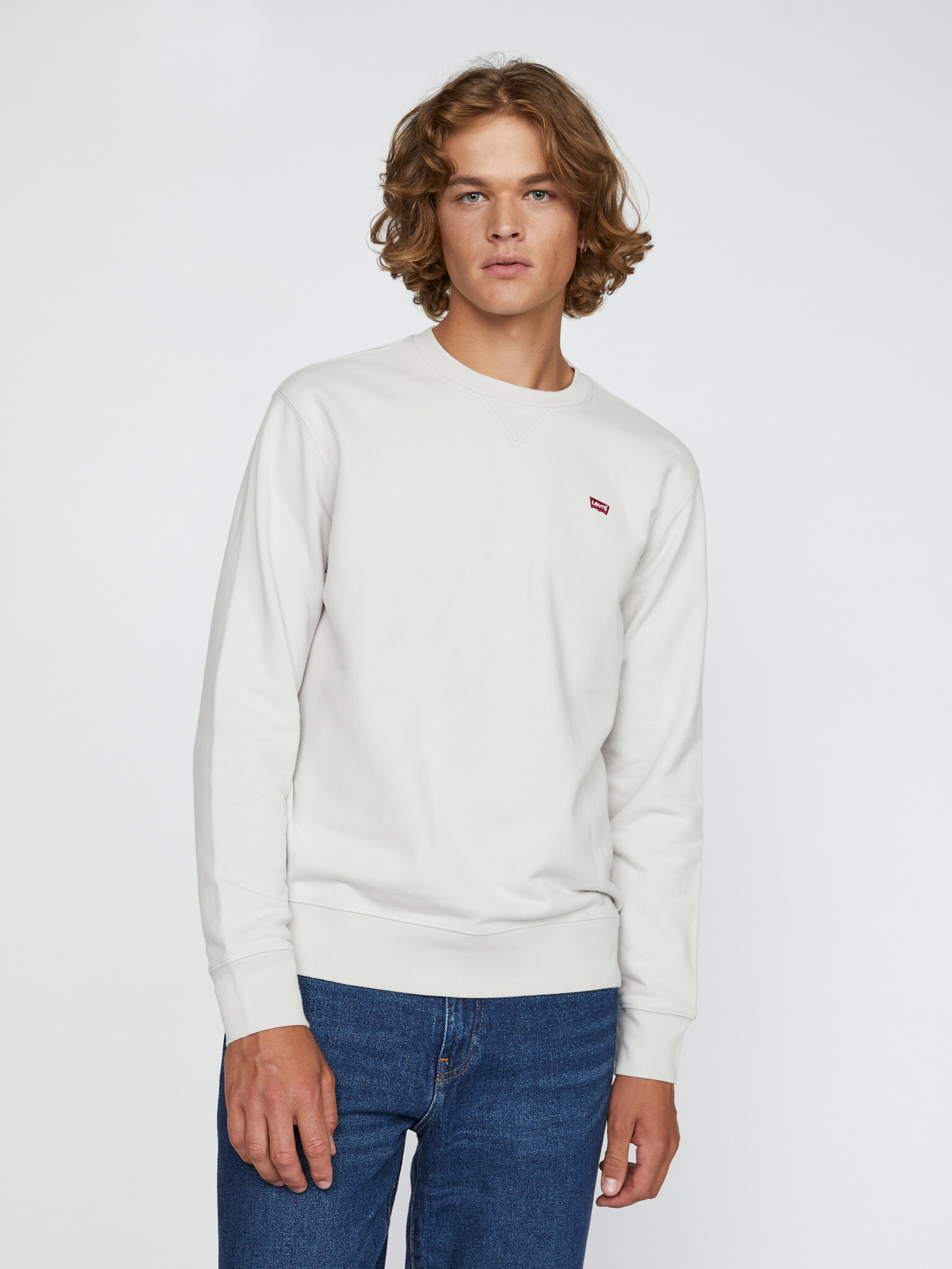 Levi's® New Original Crew Mikina Bílá Šedá - Pepit.cz