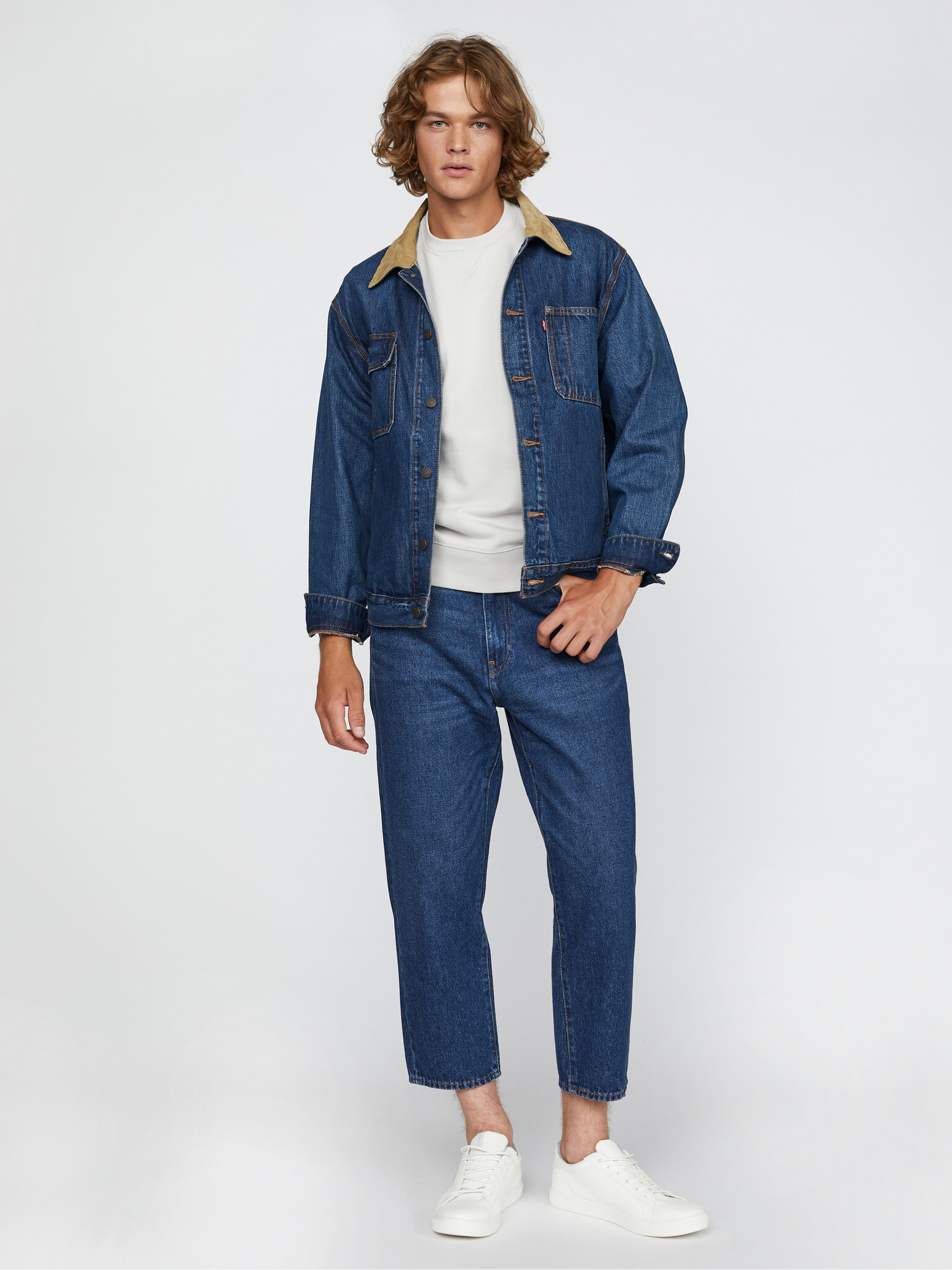 Levi's® New Original Crew Mikina Bílá Šedá - Pepit.cz