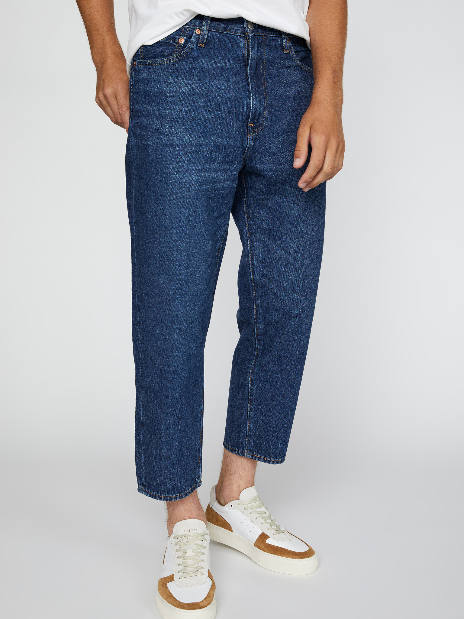 Levi's® Stay Loose Tapered Crop Jeans Modrá - Pepit.cz