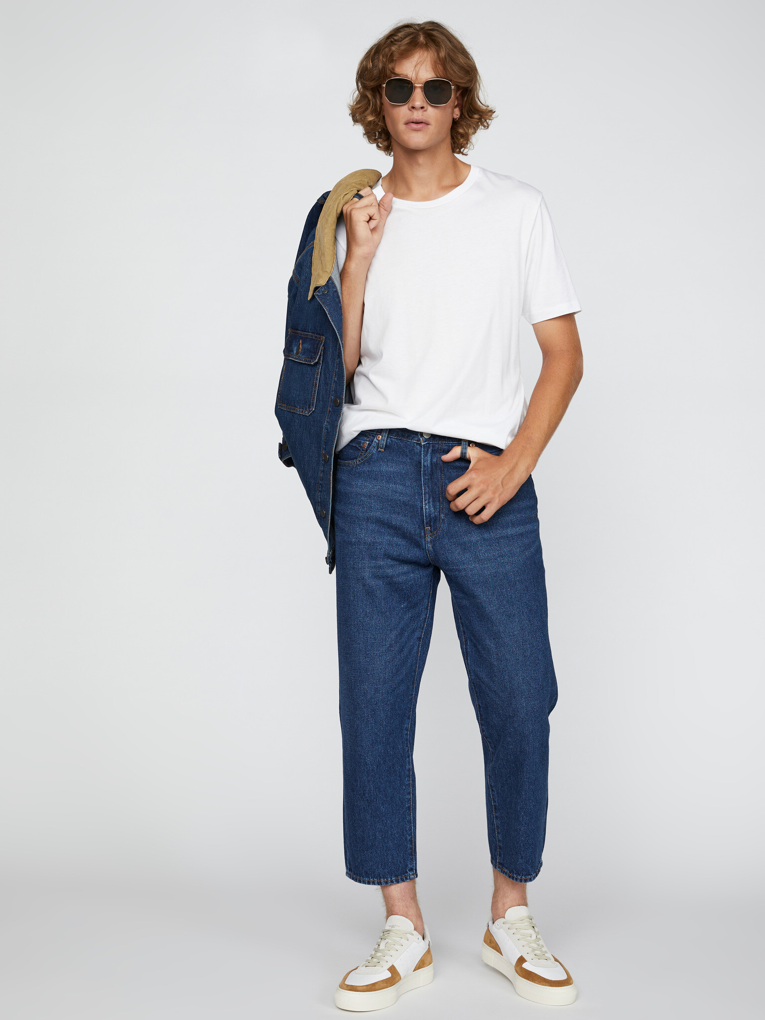 Levi's® Stay Loose Tapered Crop Jeans Modrá - Pepit.cz