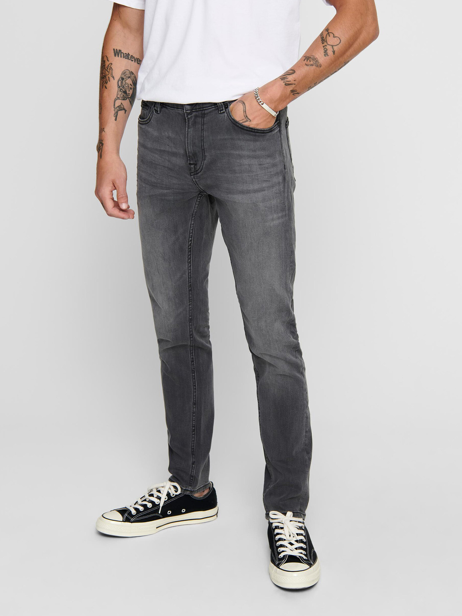 ONLY & SONS Warp Jeans Šedá - Pepit.cz