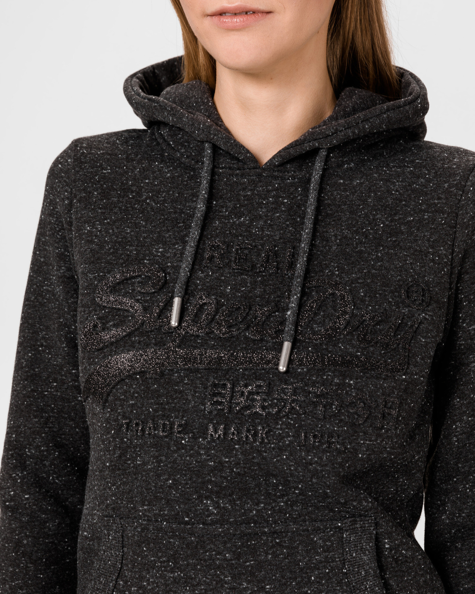 SuperDry Tonal Embossed Mikina Černá - Pepit.cz