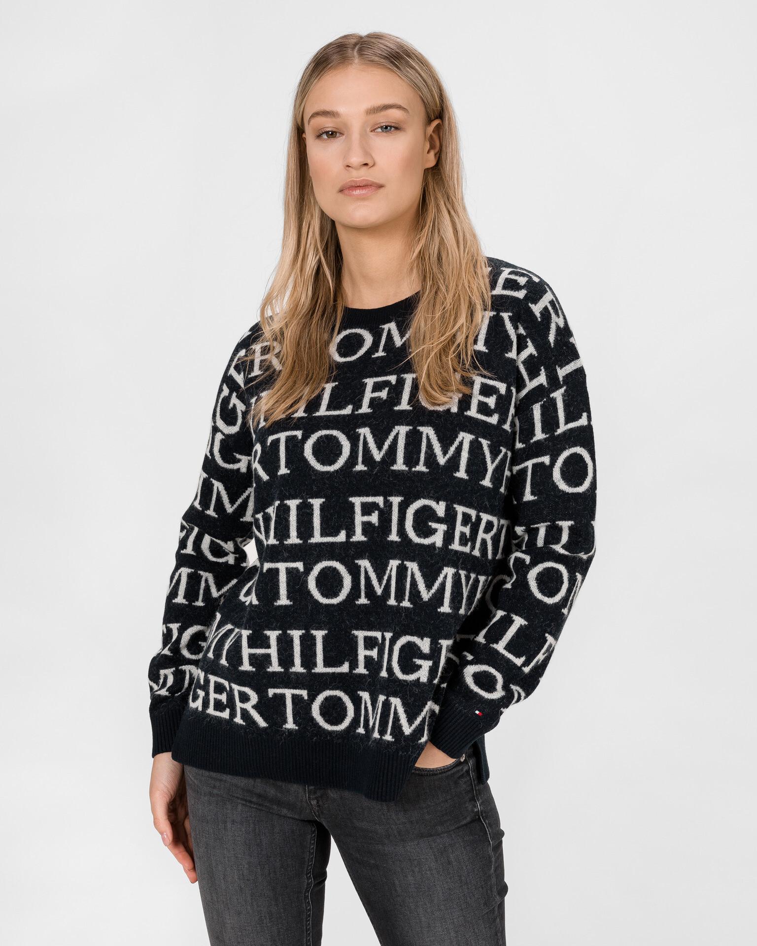 Tommy Hilfiger All-Over Svetr Modrá - Pepit.cz