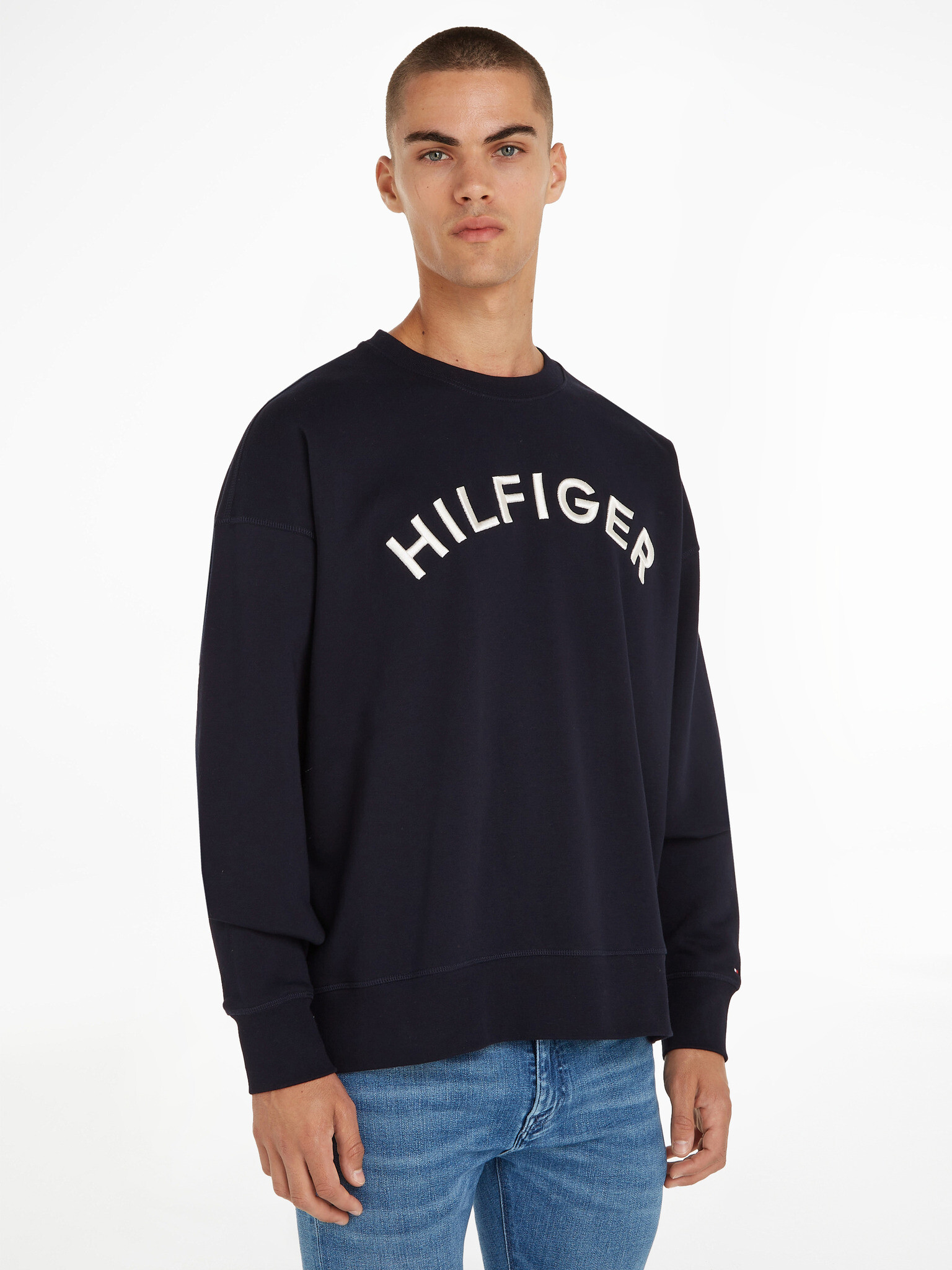 Tommy Hilfiger Arched Crew Mikina Modrá - Pepit.cz