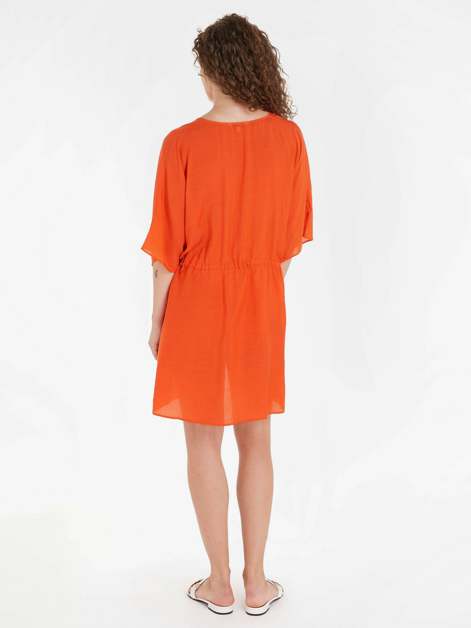 Tommy Hilfiger Cover Up Short Dress SS Šaty Oranžová - Pepit.cz