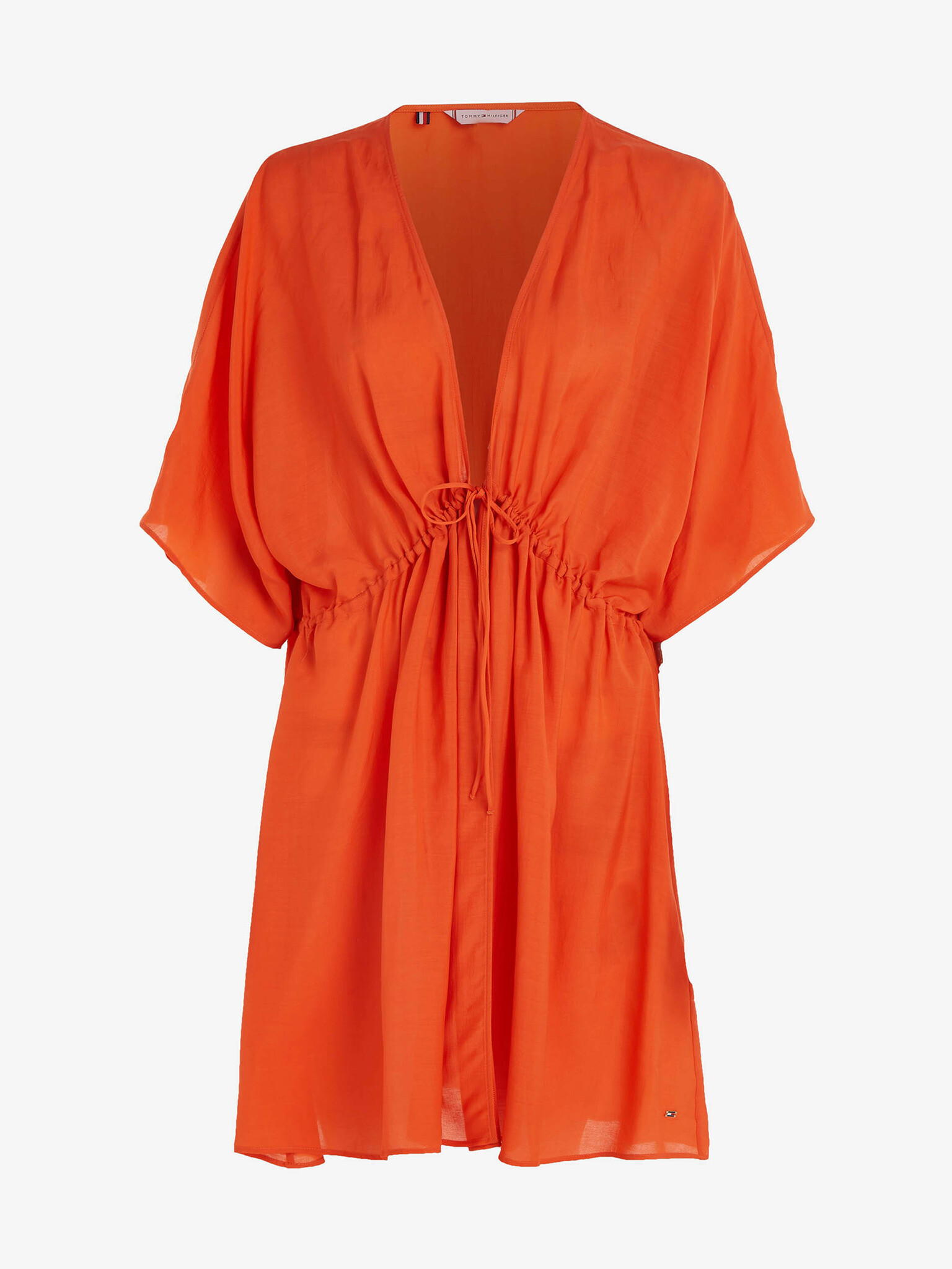 Tommy Hilfiger Cover Up Short Dress SS Šaty Oranžová - Pepit.cz