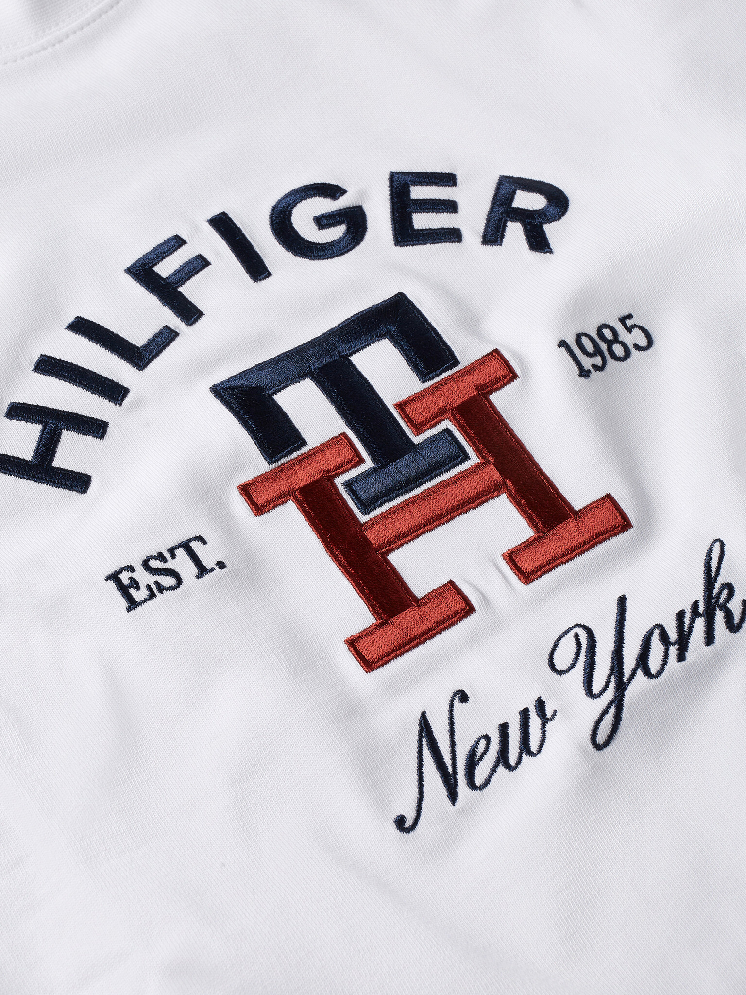 Tommy Hilfiger Curved Monogram Triko Bílá - Pepit.cz