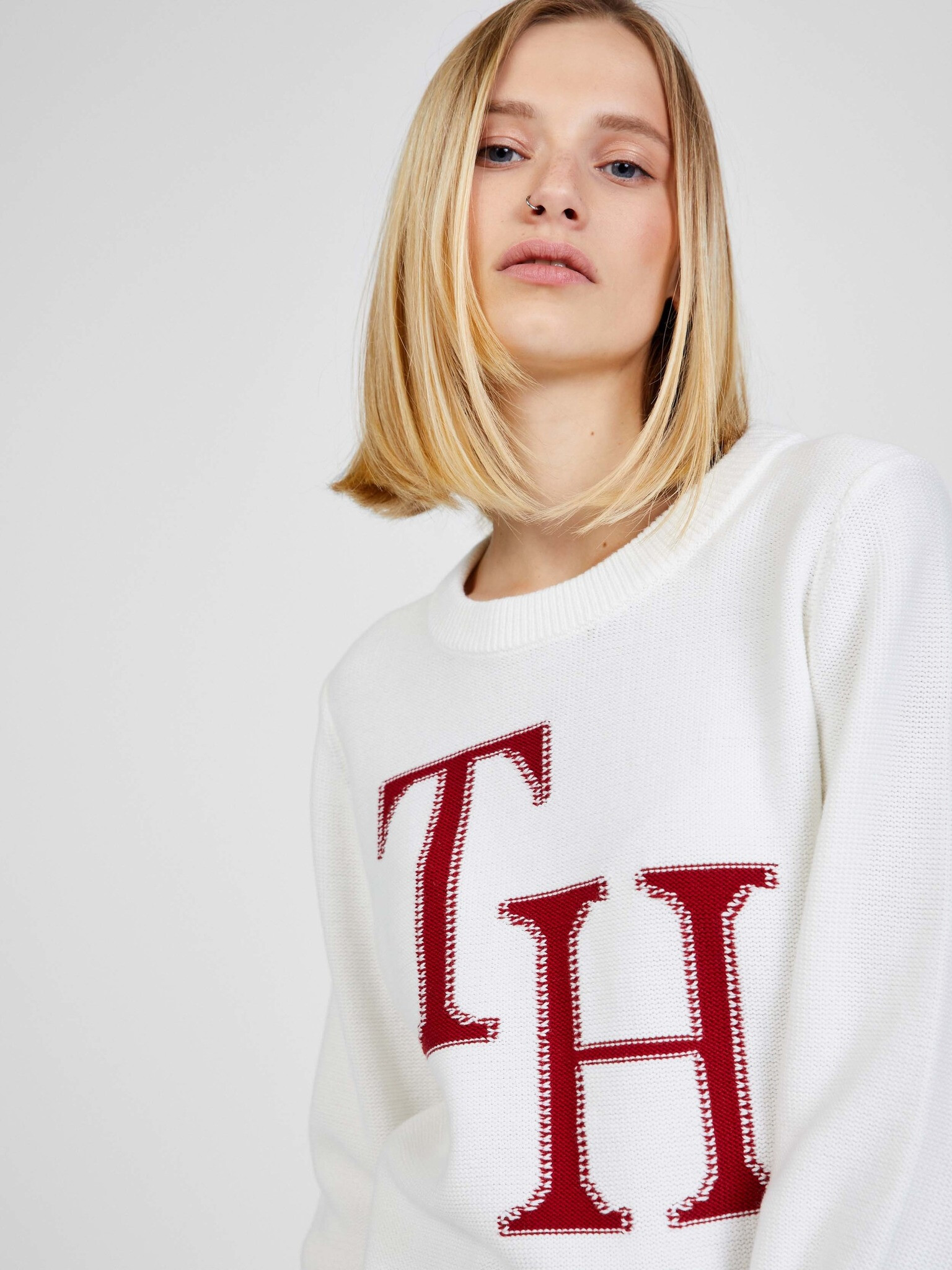 Tommy Hilfiger Graphic Svetr Bílá - Pepit.cz