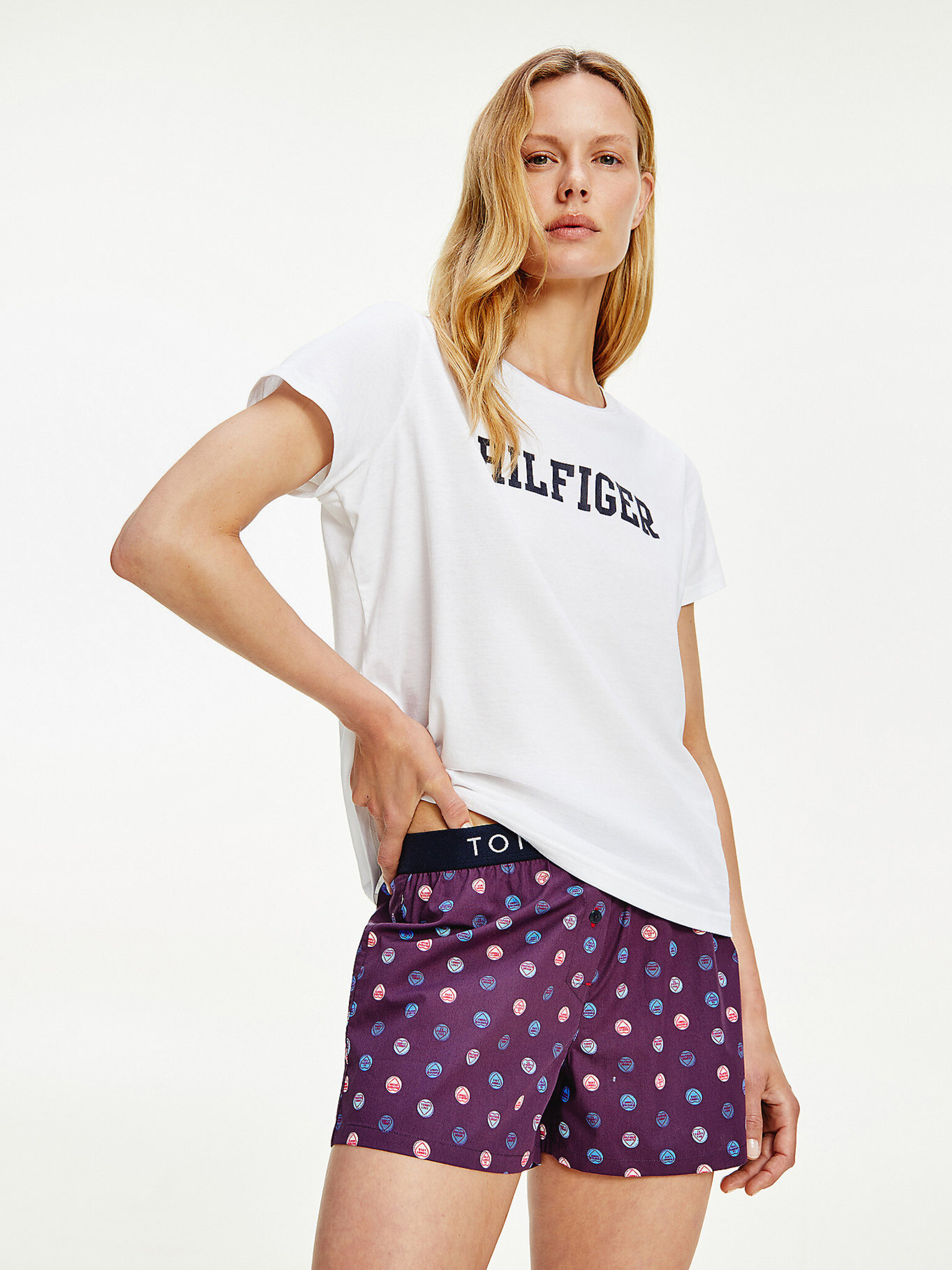 Tommy Hilfiger Lounge Organic Cotton Triko na spaní Bílá - Pepit.cz