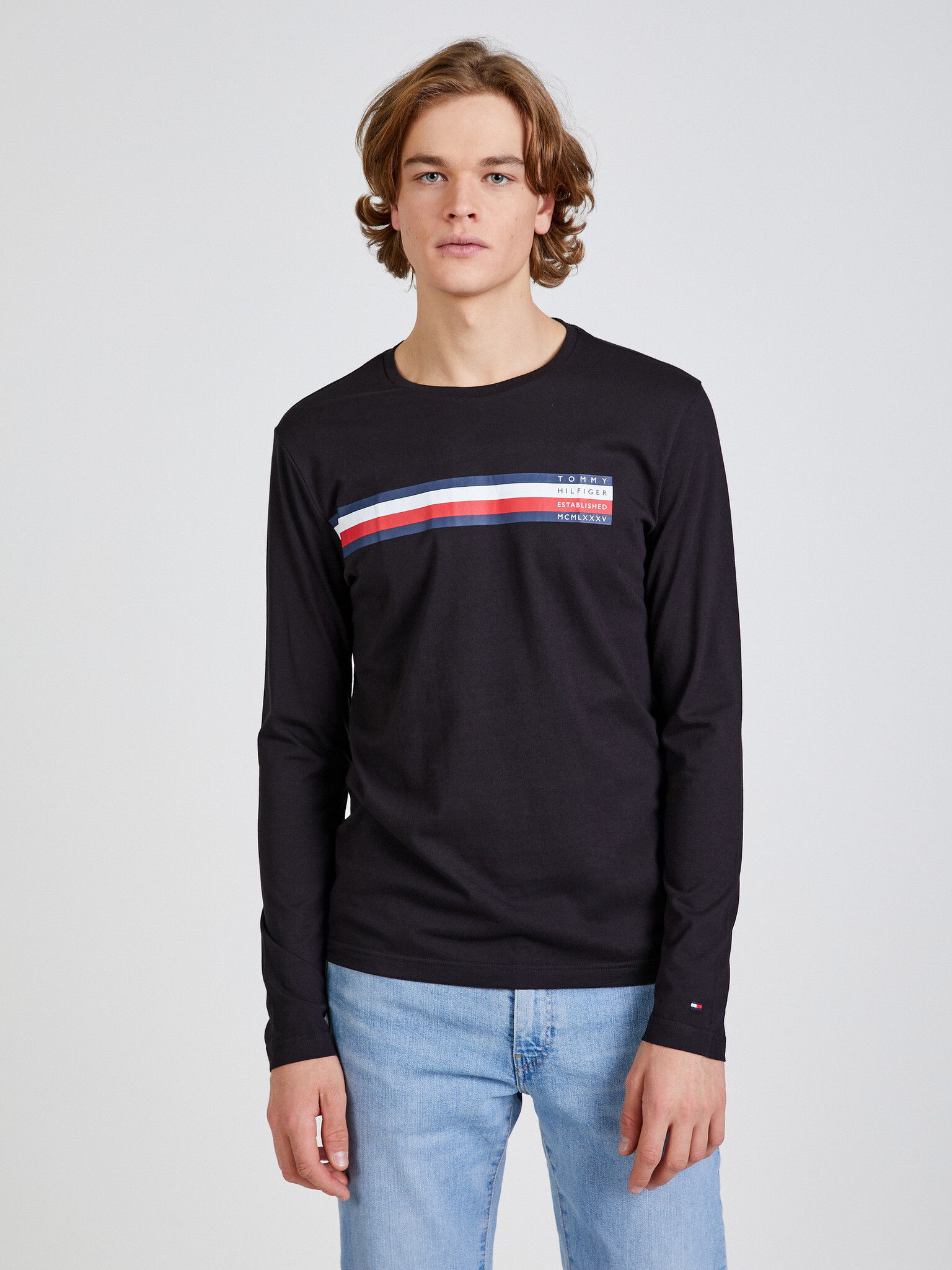 Tommy Hilfiger Sliced Bar Triko Černá - Pepit.cz