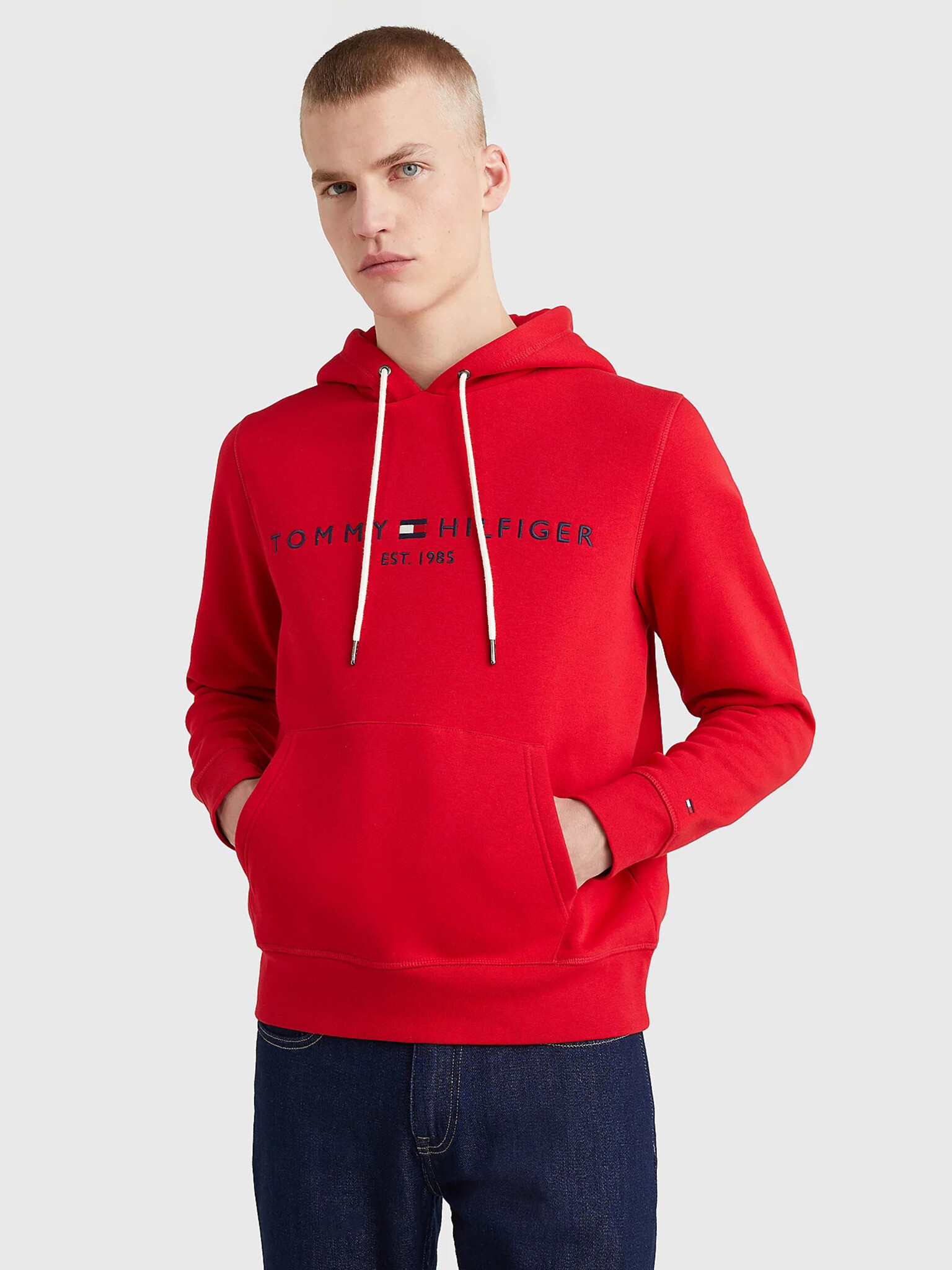 Tommy Hilfiger Tommy Logo Hoody Mikina Červená - Pepit.cz