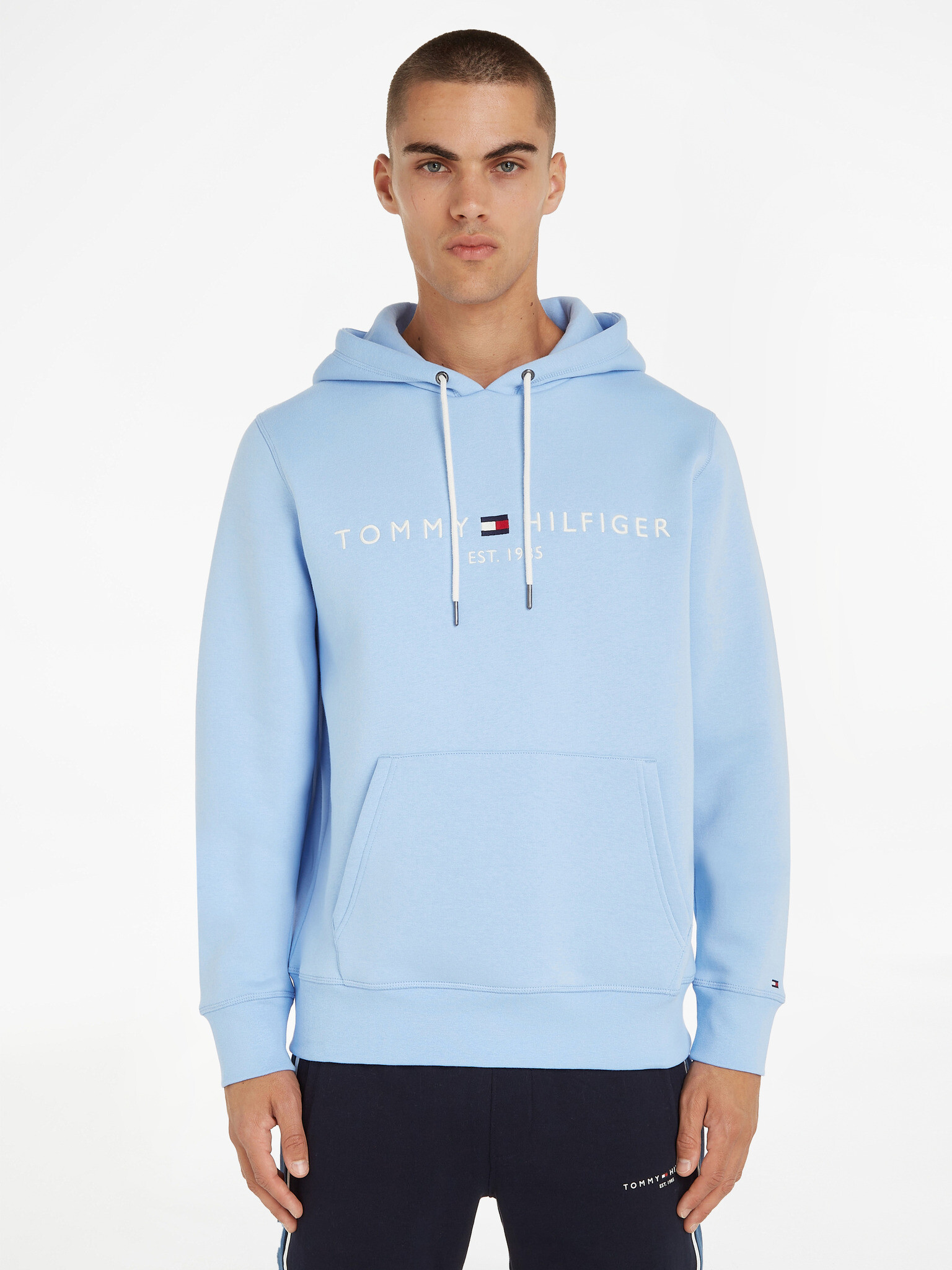 Tommy Hilfiger Tommy Logo Hoody Mikina Modrá - Pepit.cz