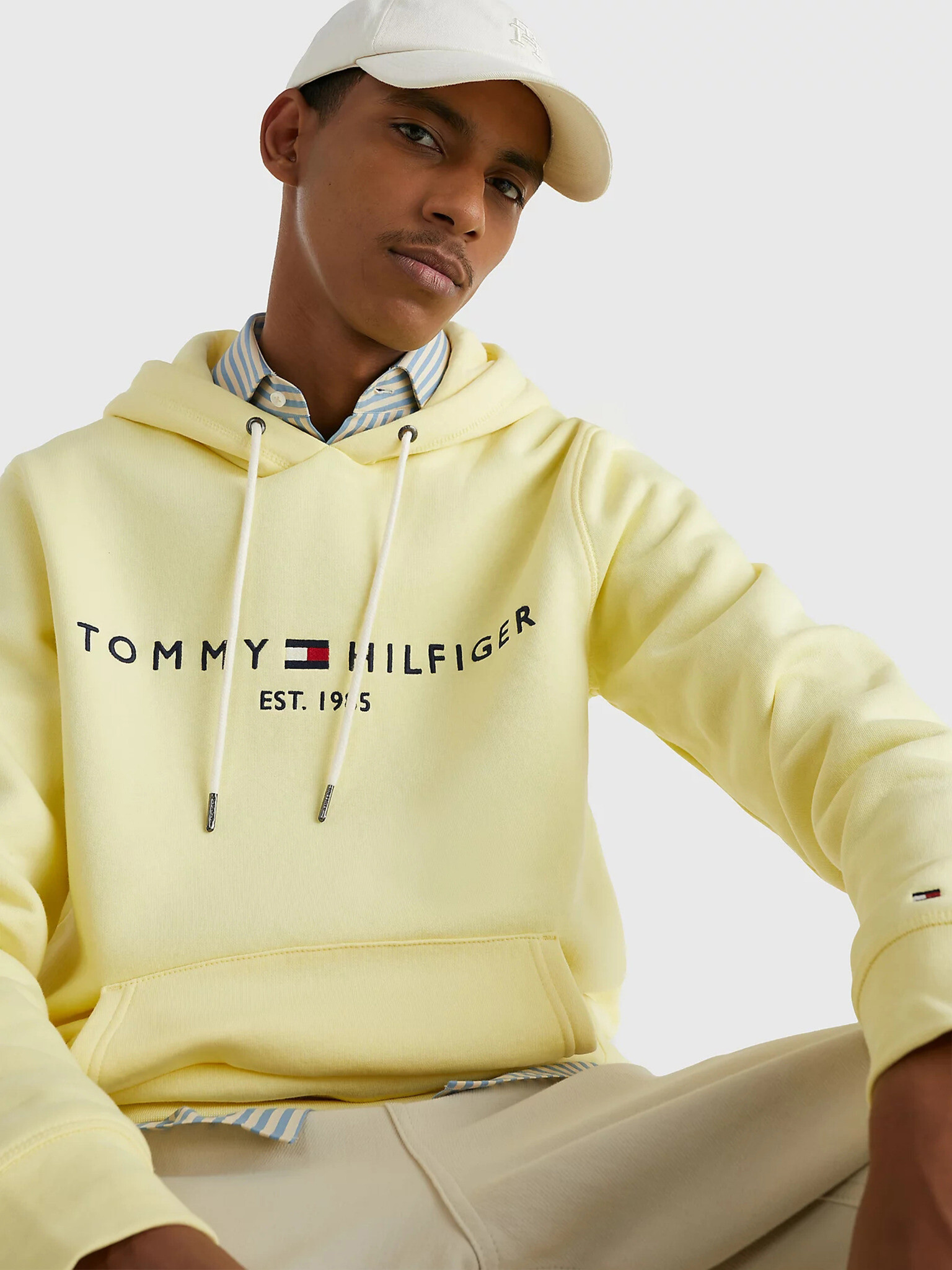 Tommy Hilfiger Tommy Logo Hoody Mikina Žlutá - Pepit.cz