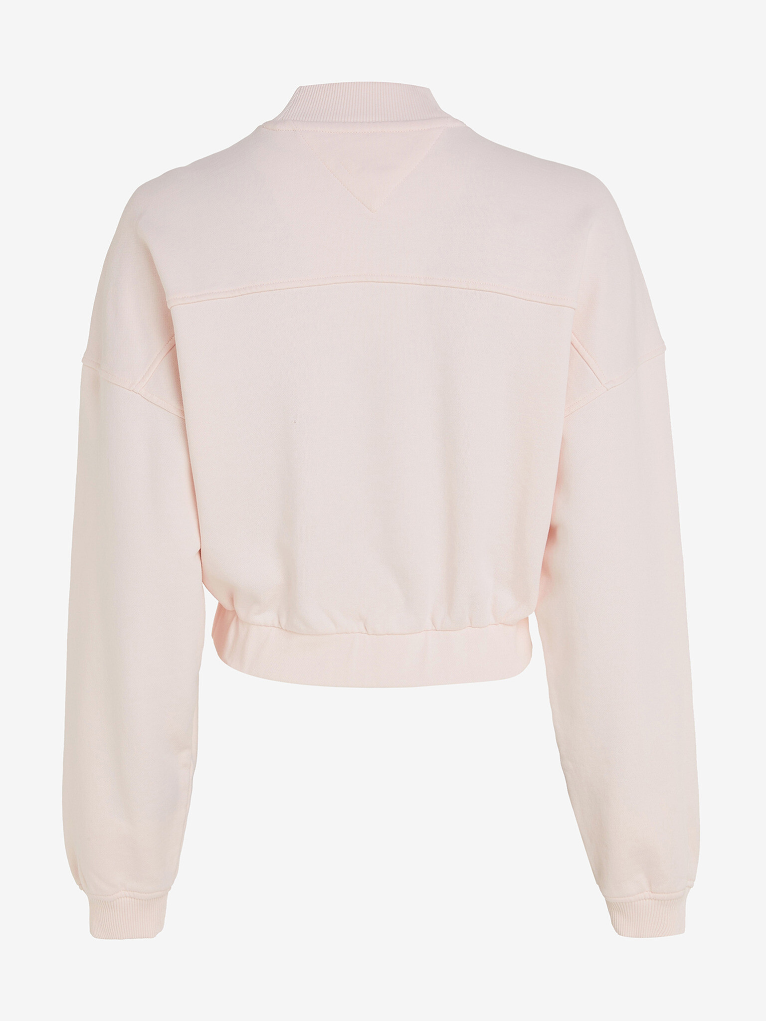 Tommy Jeans Mock Neck Badge Boxy Cropped Mikina Růžová - Pepit.cz