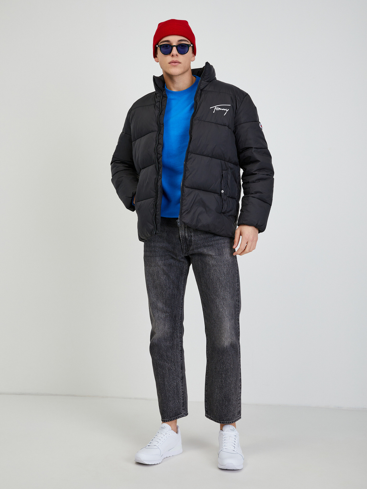 Tommy Jeans Signature Puffer Bunda Černá - Pepit.cz