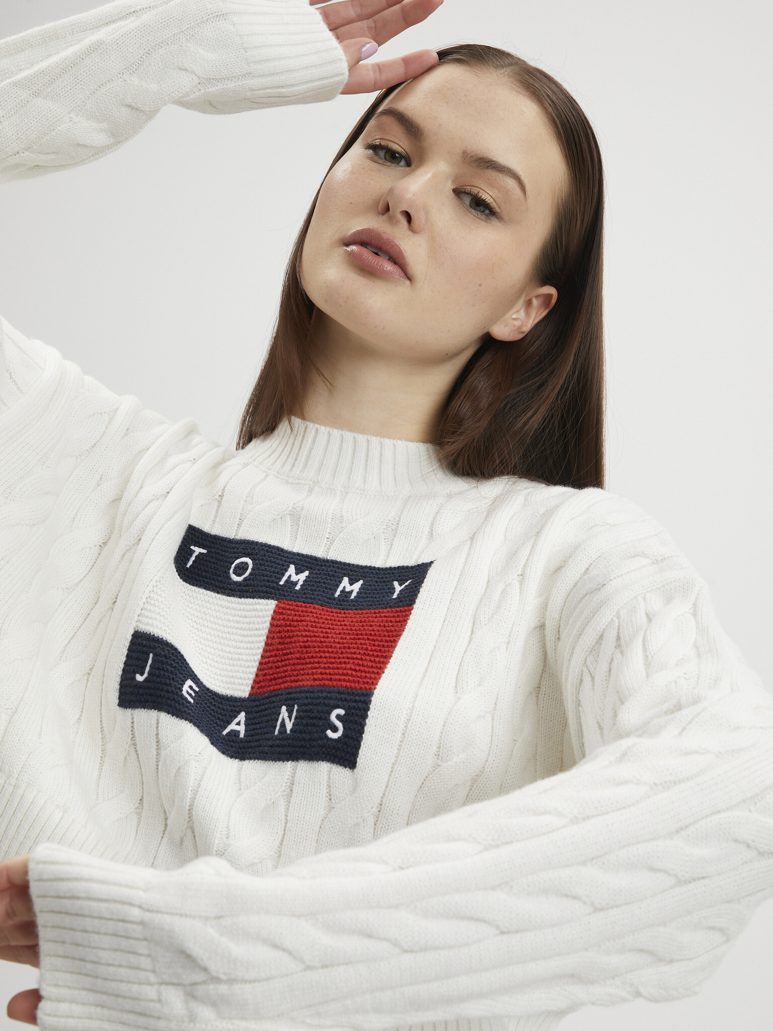 Tommy Jeans Svetr Bílá - Pepit.cz