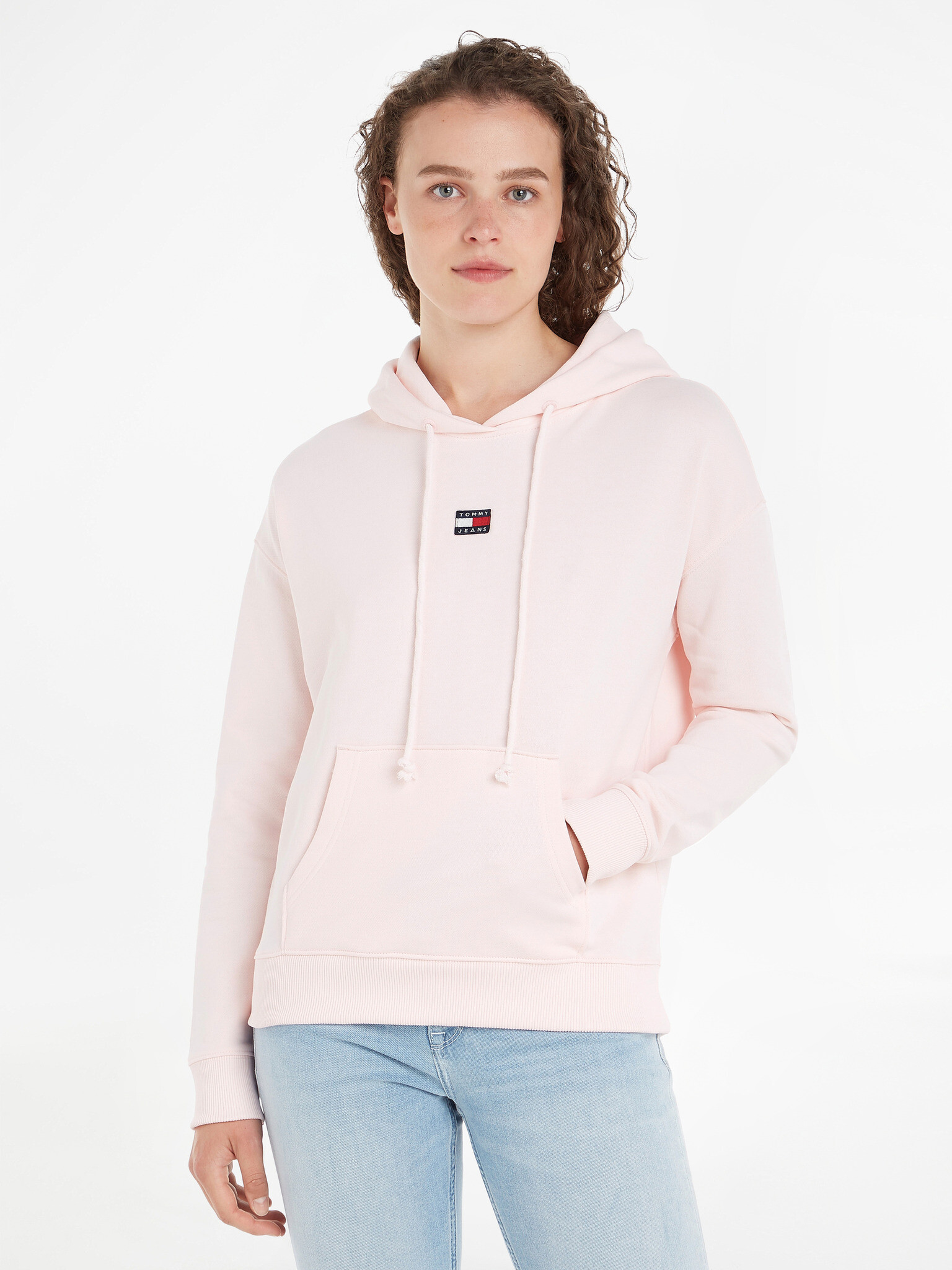 Tommy Jeans TJW XS Badge Mikina Růžová - Pepit.cz