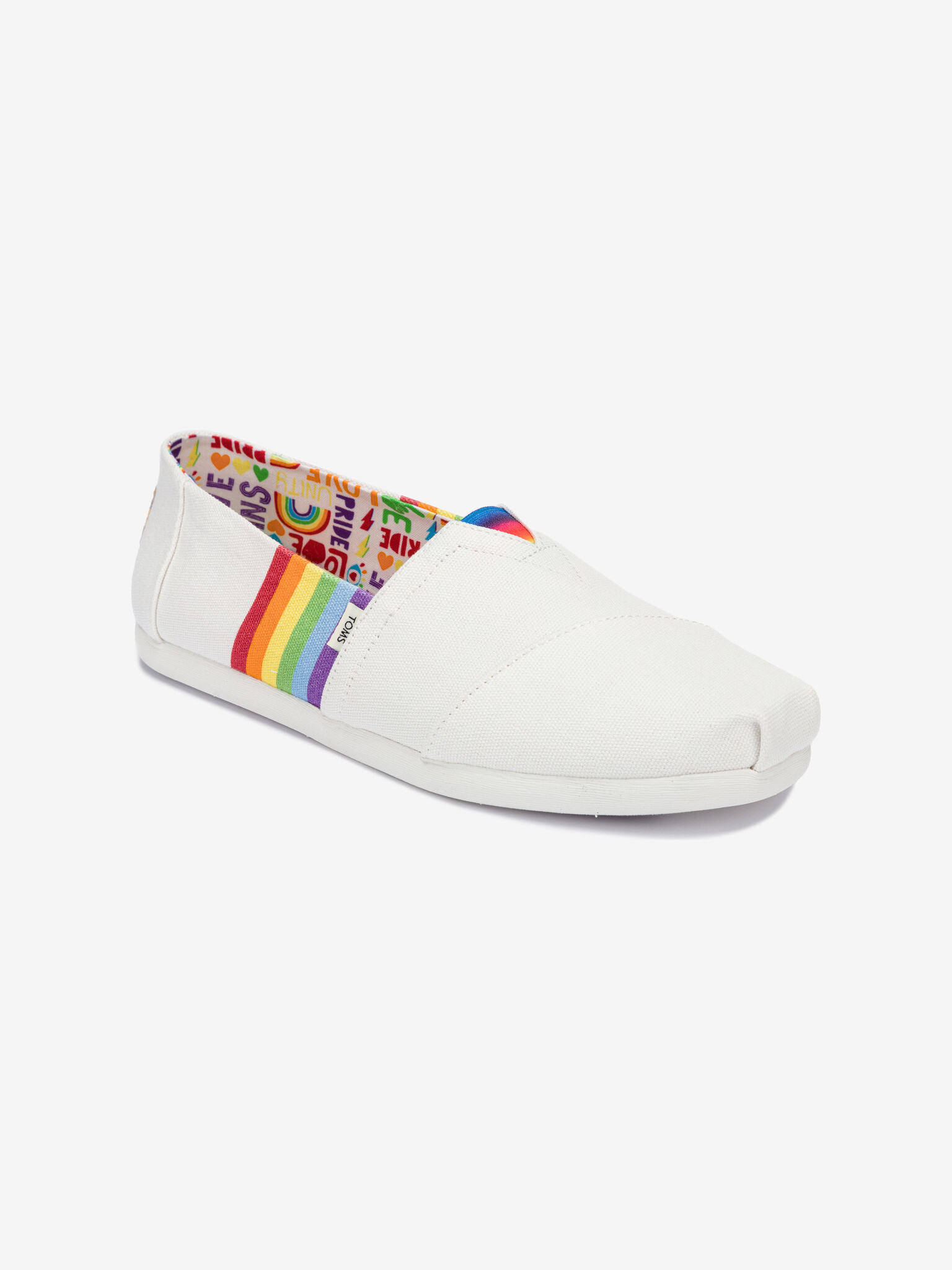 TOMS Unity Rainbow Slip On Bílá - Pepit.cz