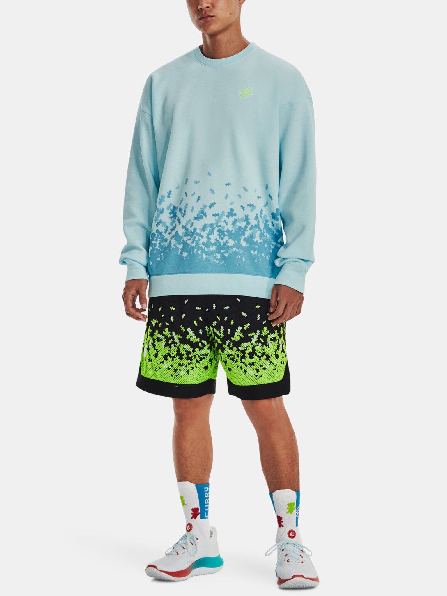 Under Armour Curry Collab Crewneck Mikina Modrá - Pepit.cz