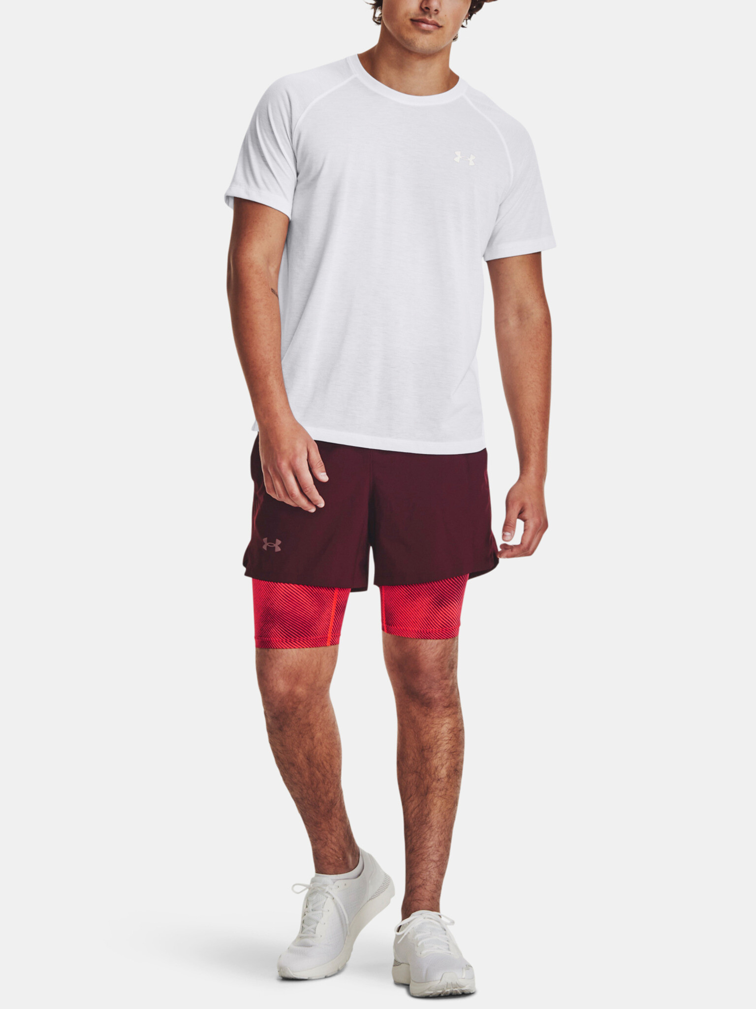 Under Armour Launch 5'' 2-IN-1 Kraťasy Červená - Pepit.cz