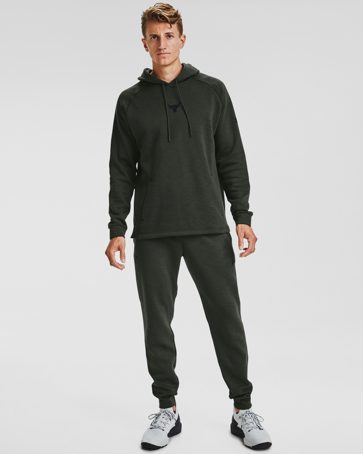 Under Armour Project Rock Charged Cotton® Fleece Tepláky Zelená - Pepit.cz