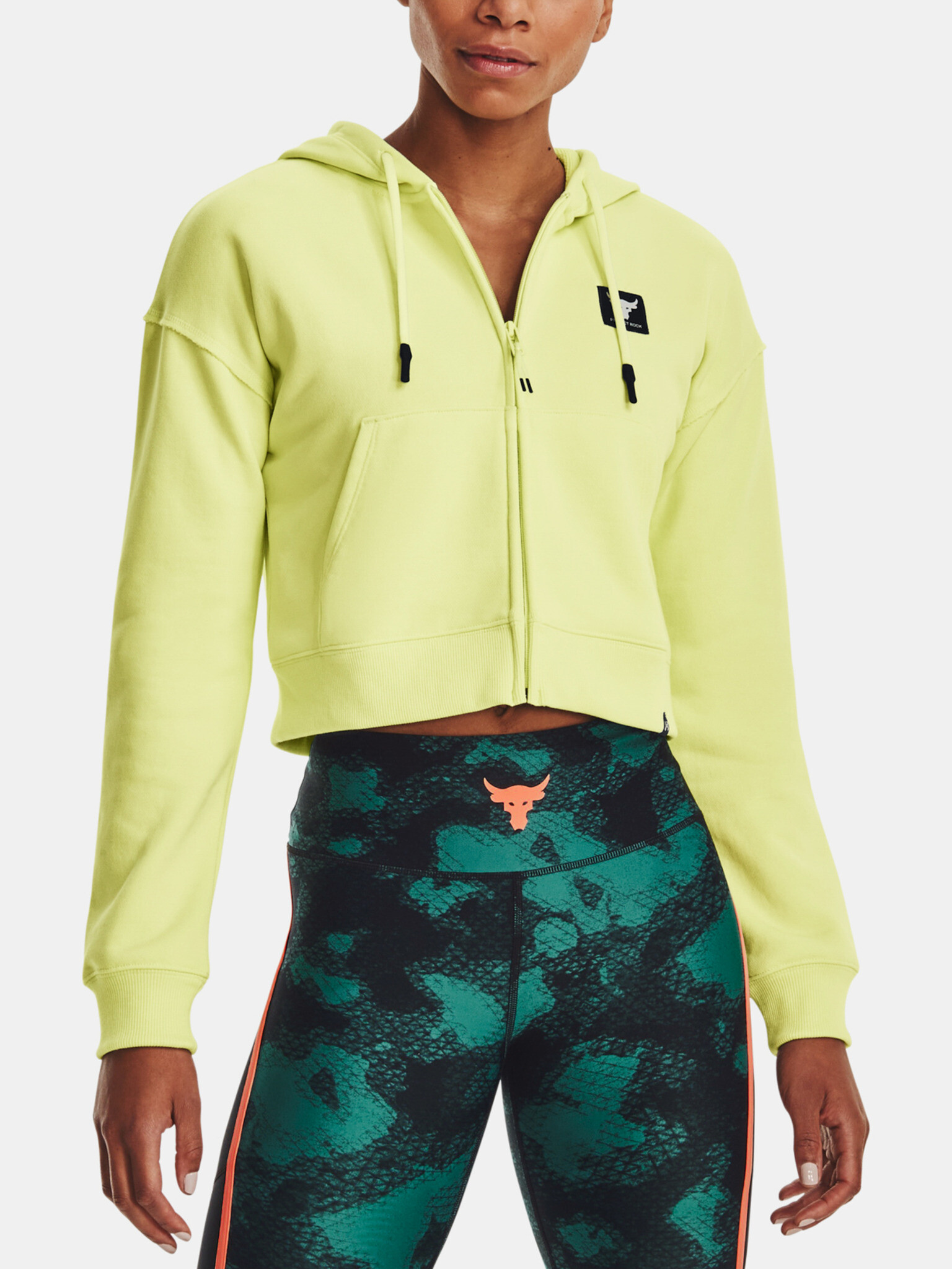 Under Armour Project Rock HW Terry FZ Mikina Zelená - Pepit.cz