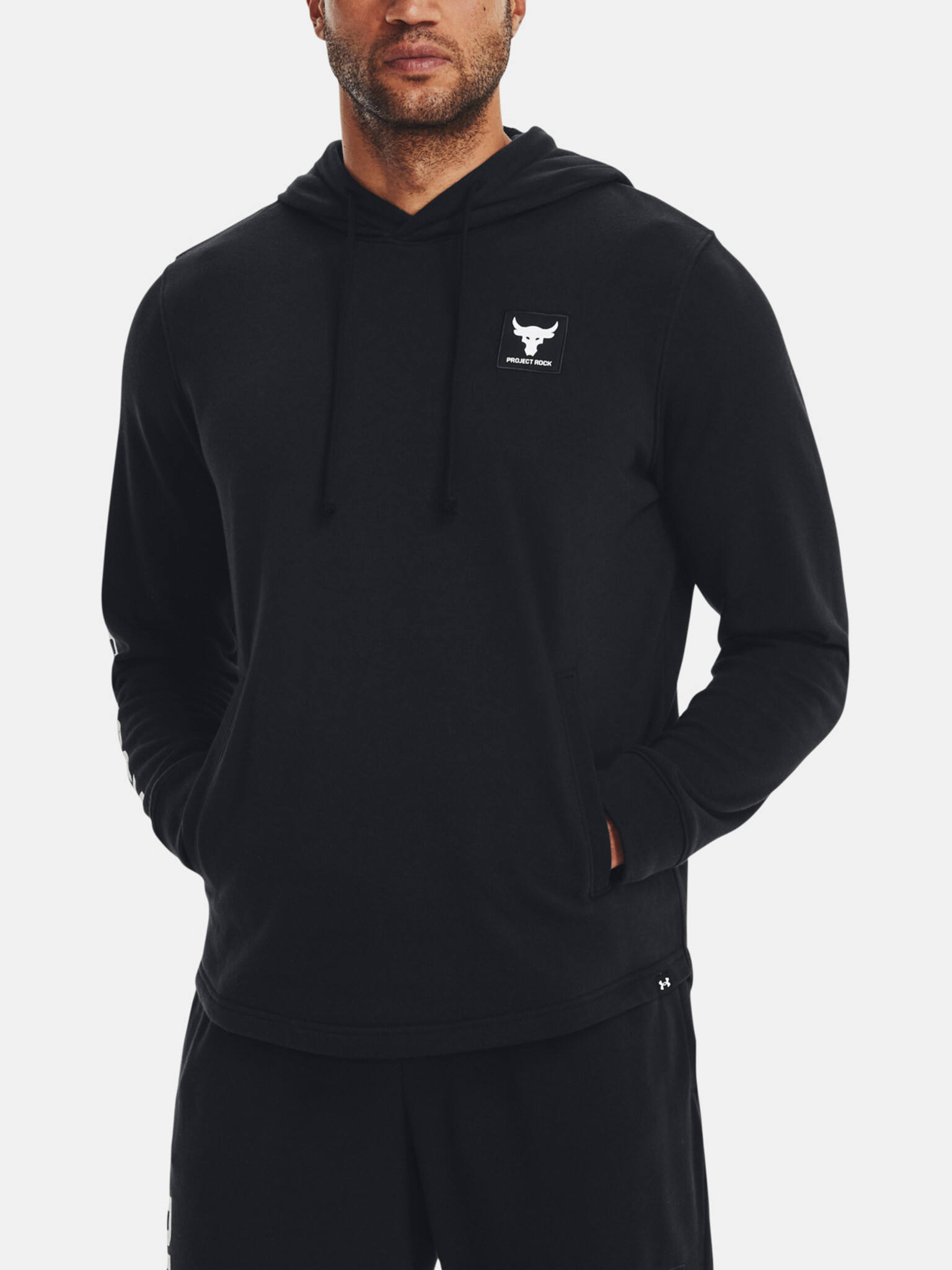 Under Armour Project Rock Terry Hoodie Mikina Černá - Pepit.cz