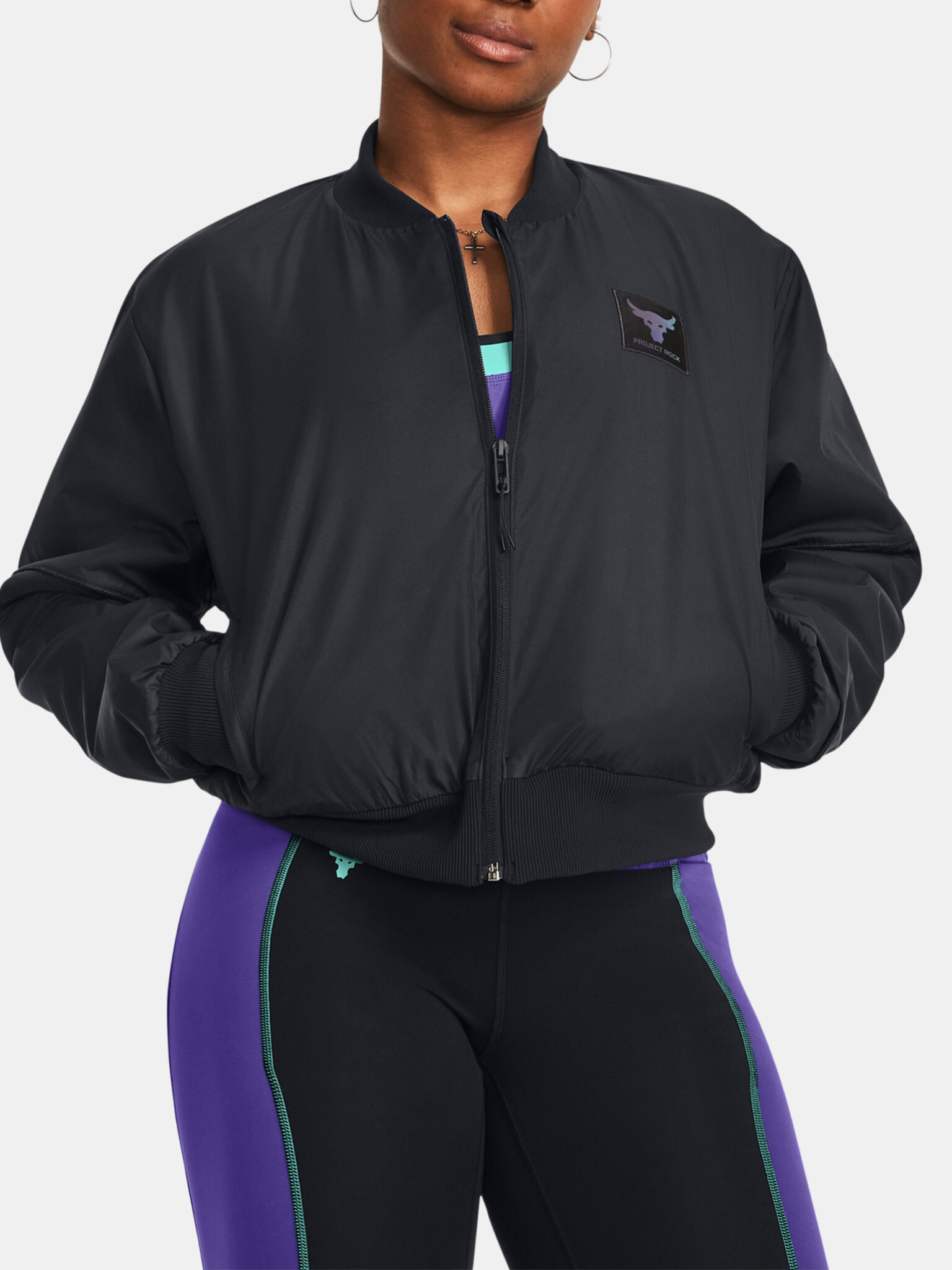 Under Armour Project Rock W's Bomber Bunda Černá - Pepit.cz