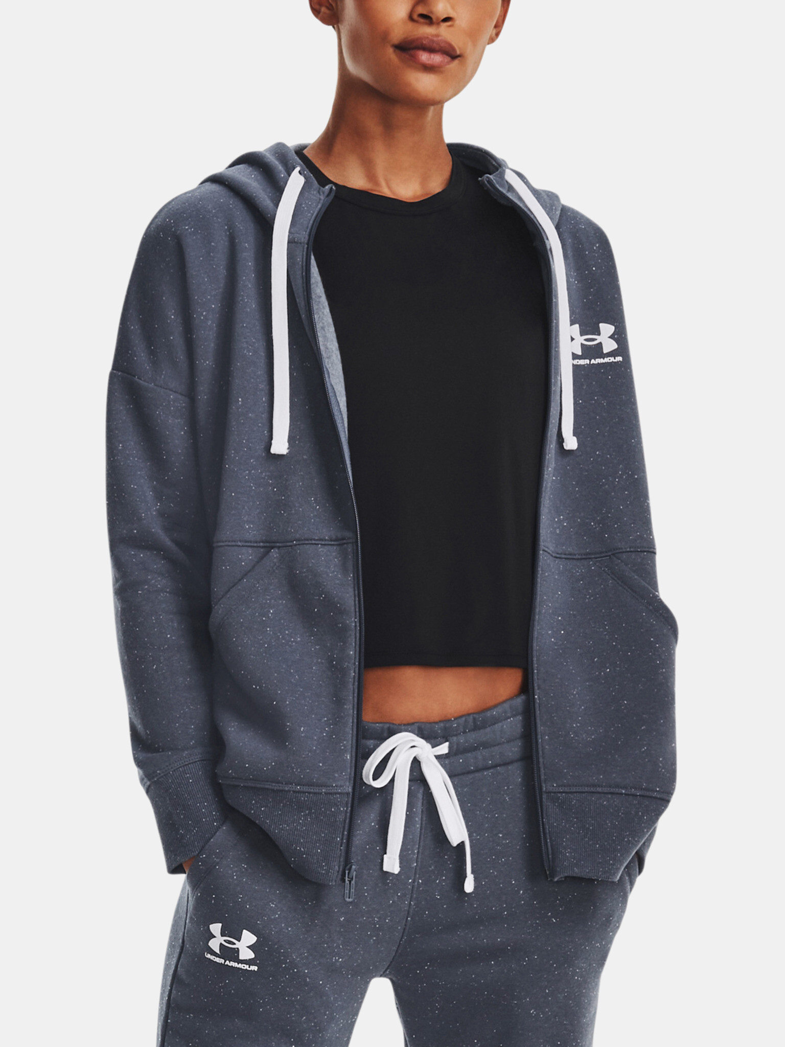 Under Armour Rival Fleece FZ Hoodie-GRY Mikina Šedá - Pepit.cz