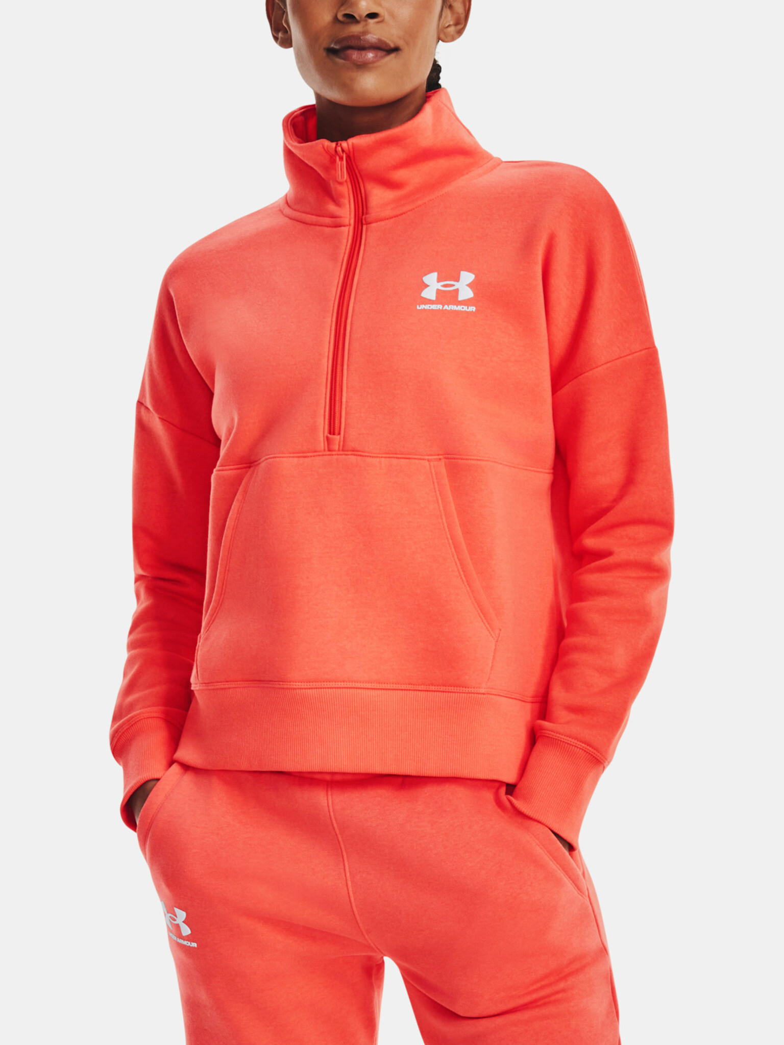 Under Armour Rival Fleece HZ Mikina Oranžová - Pepit.cz