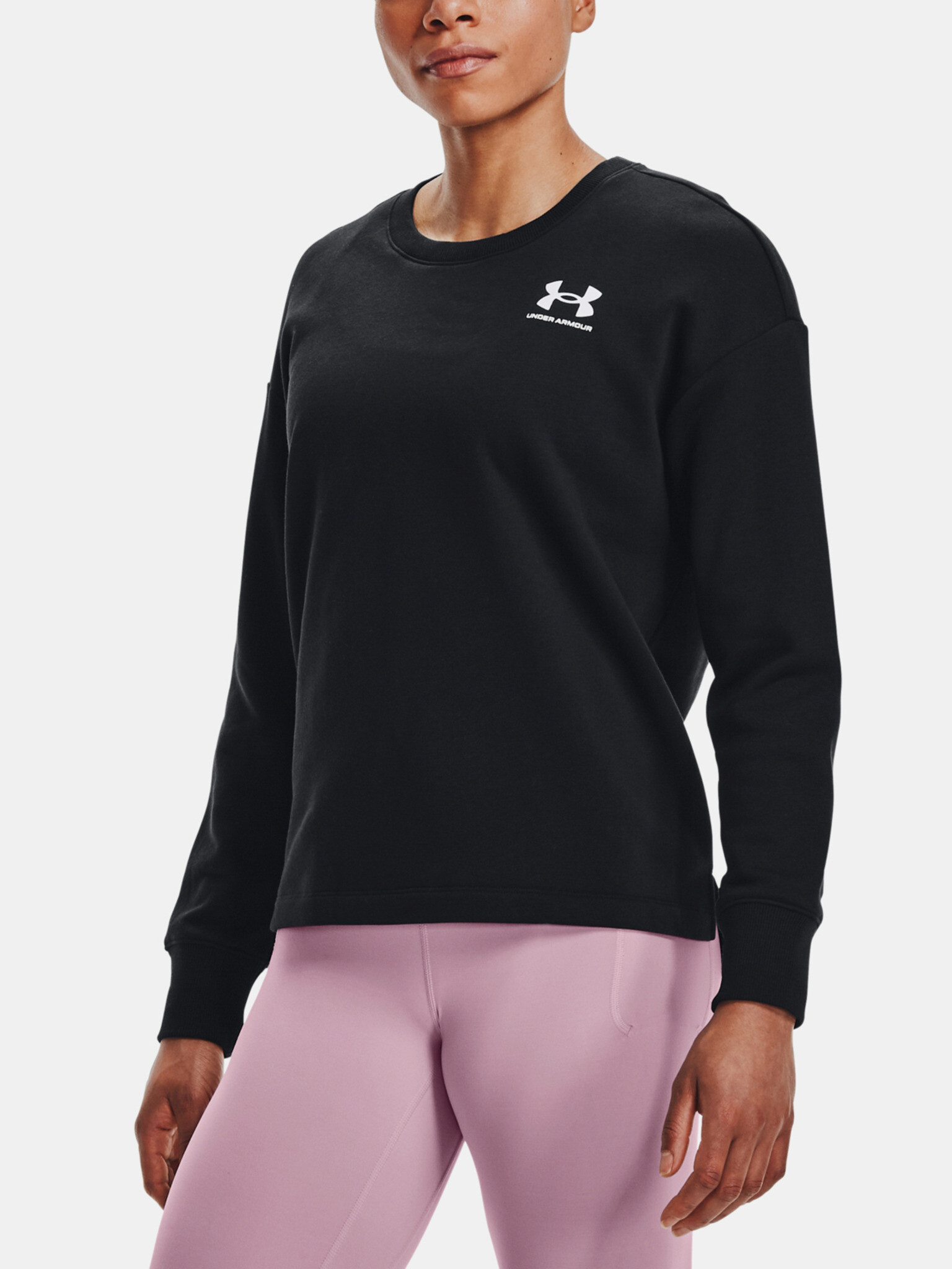 Under Armour Rival Fleece Oversize Crew Mikina Černá - Pepit.cz